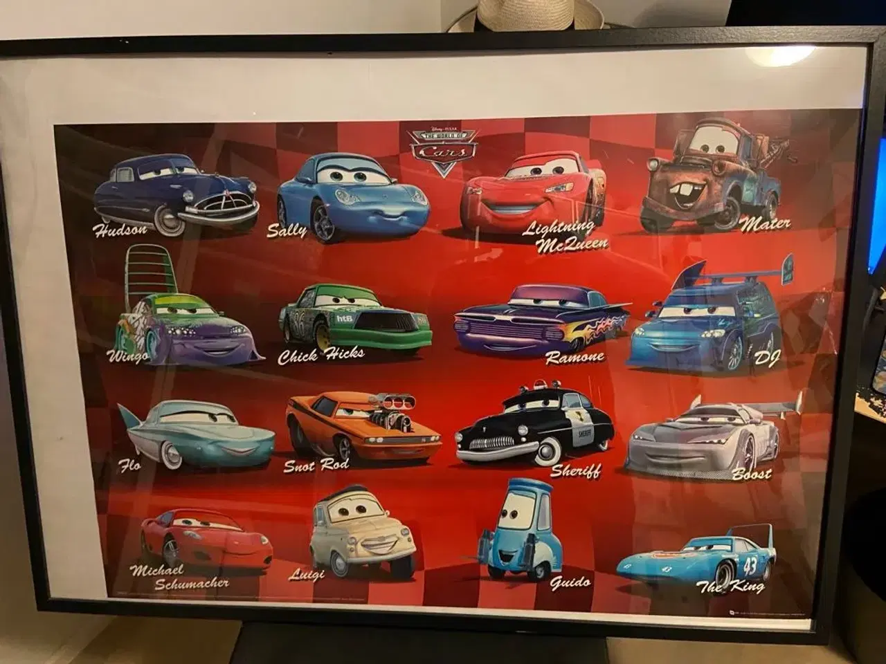 Billede 1 - Cars plakat i ramme