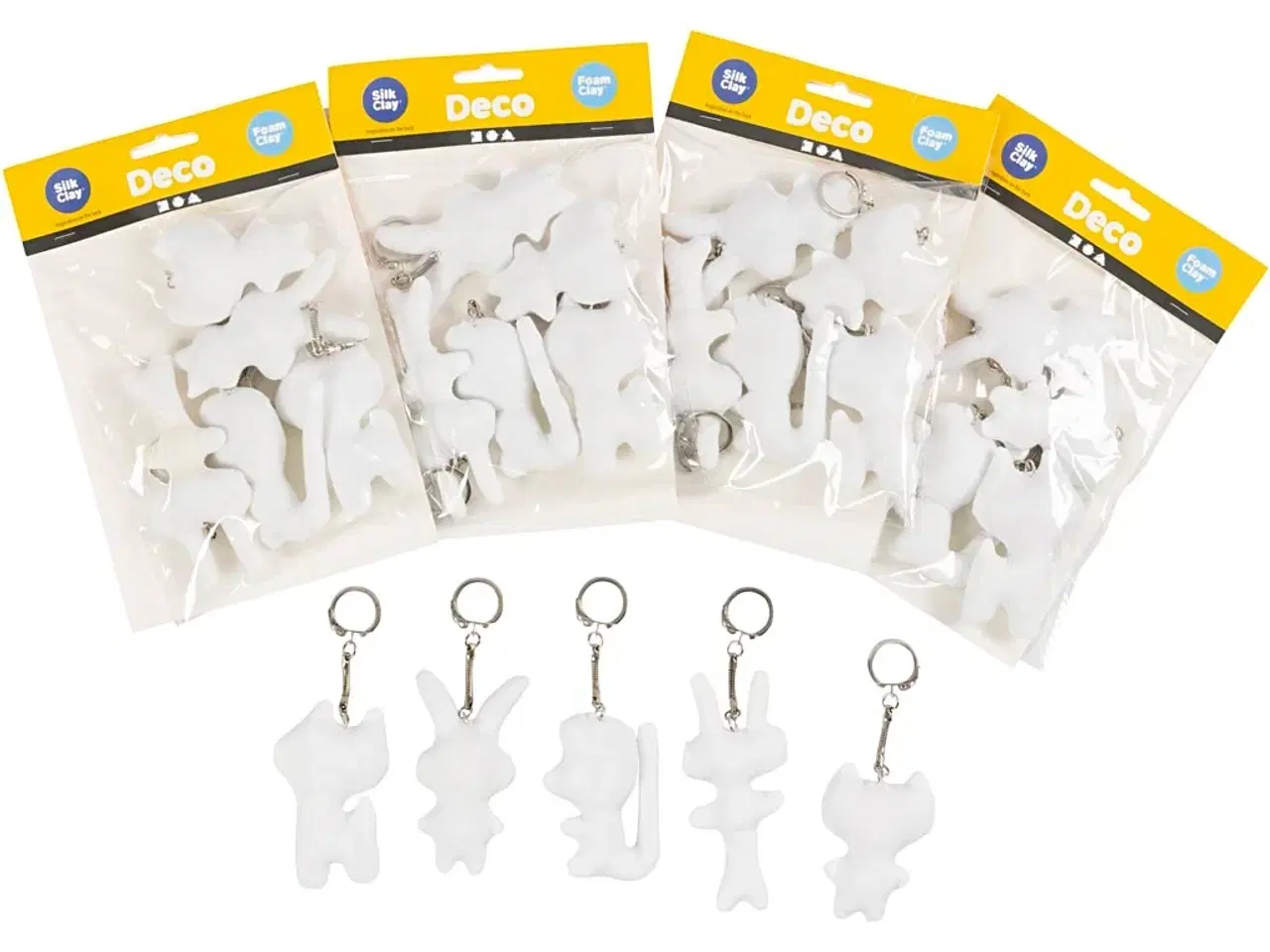 Billede 1 - 25 stk. Stoffigurer med Nøglering - 6-10 cm