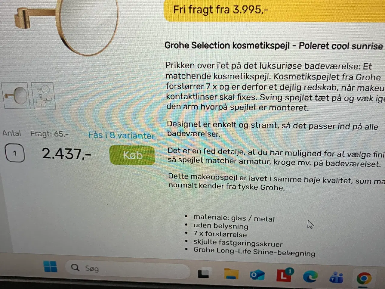 Billede 1 - Grohe makeup spejl