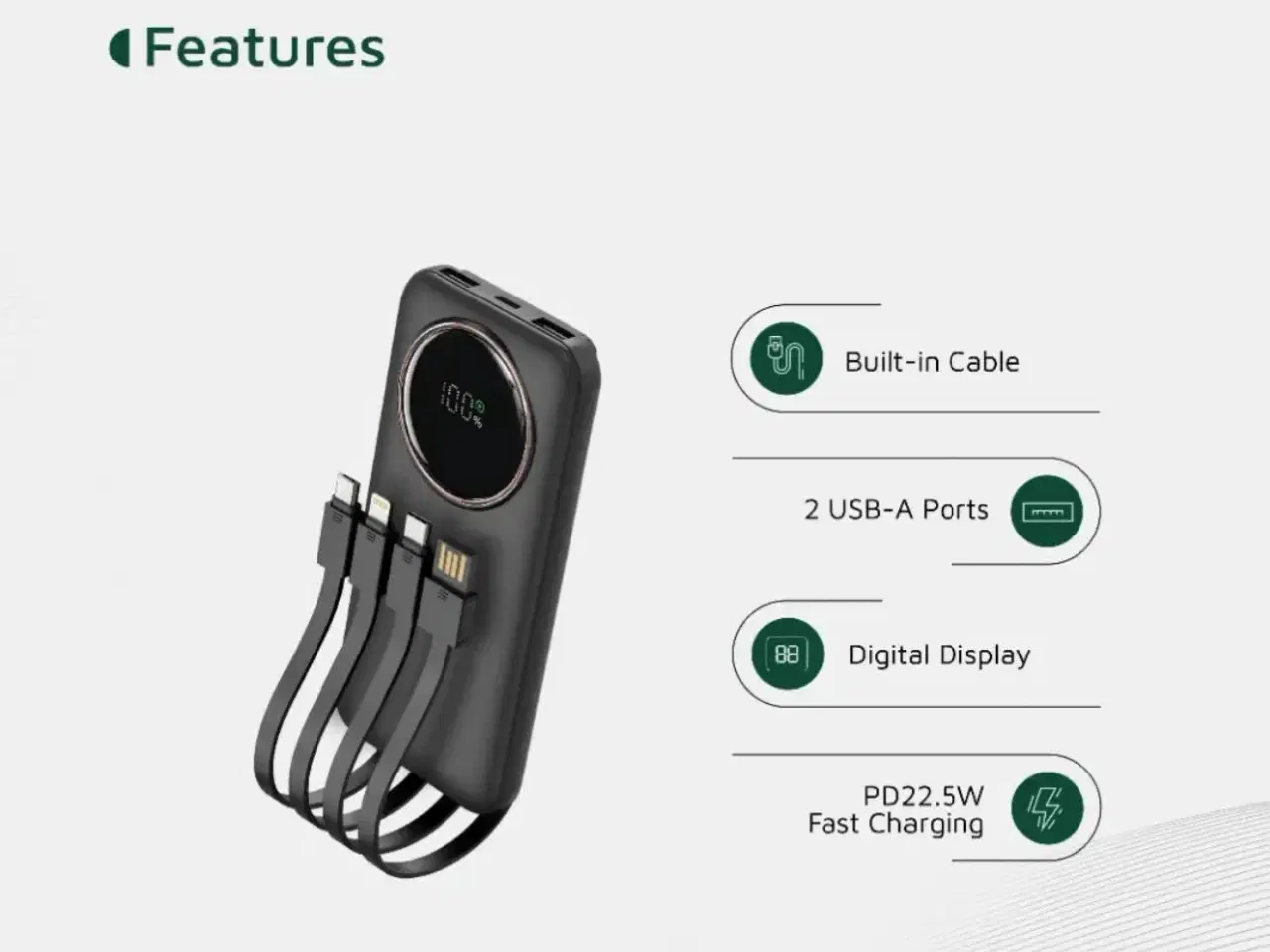 Billede 2 - Green Lion Power Pulse 10000mAh Powerbank