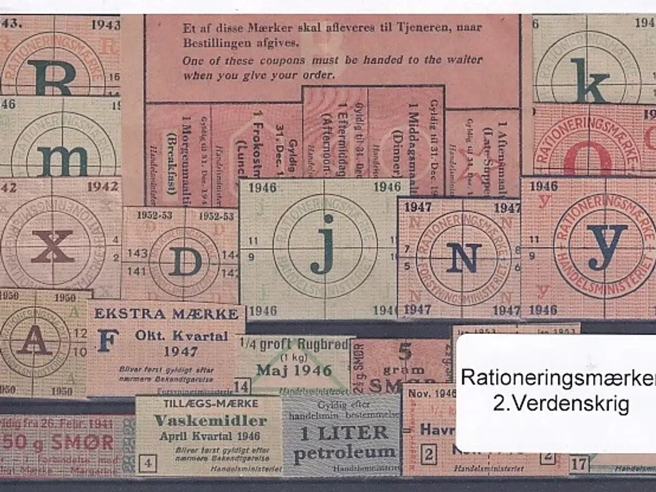 Billede 1 - Rationeringsmærker - 2. Verdenskrig