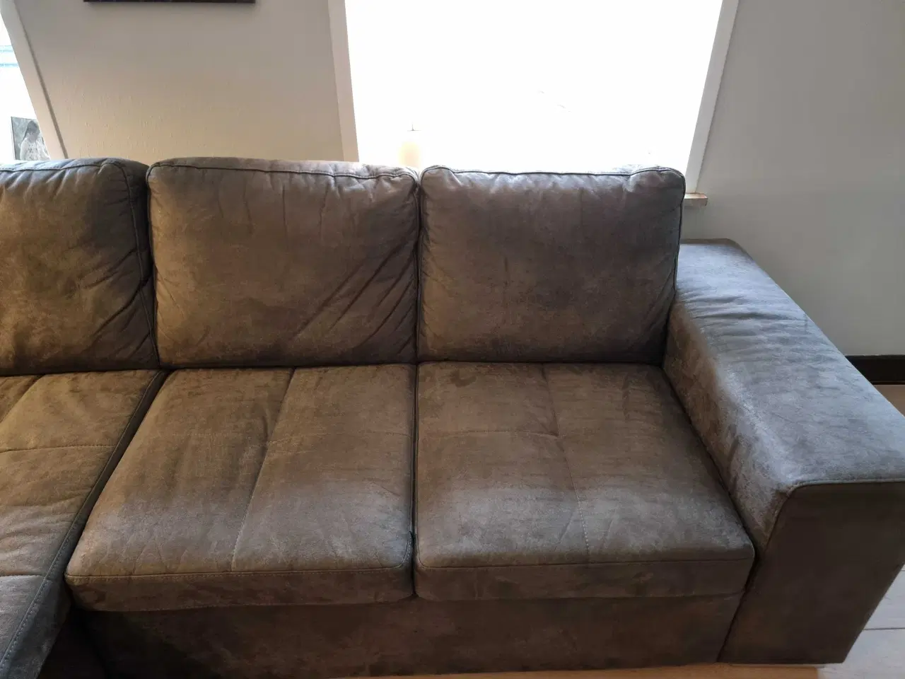 Billede 3 - Sofa ruskind grå