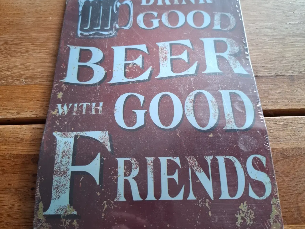 Billede 1 - Metalskilt med ølmotiv og tekst