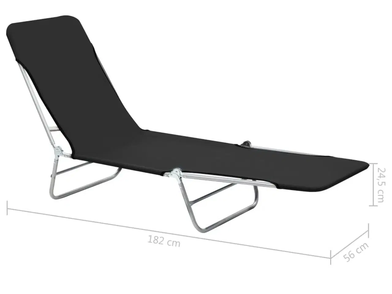 Billede 11 - Foldbare liggestole 2 stk. stål og stof sort