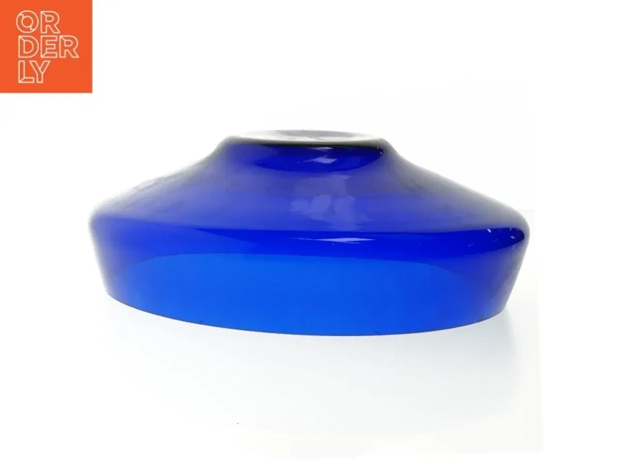Billede 2 - Blåt glasfad (str. 27 x 7 cm)
