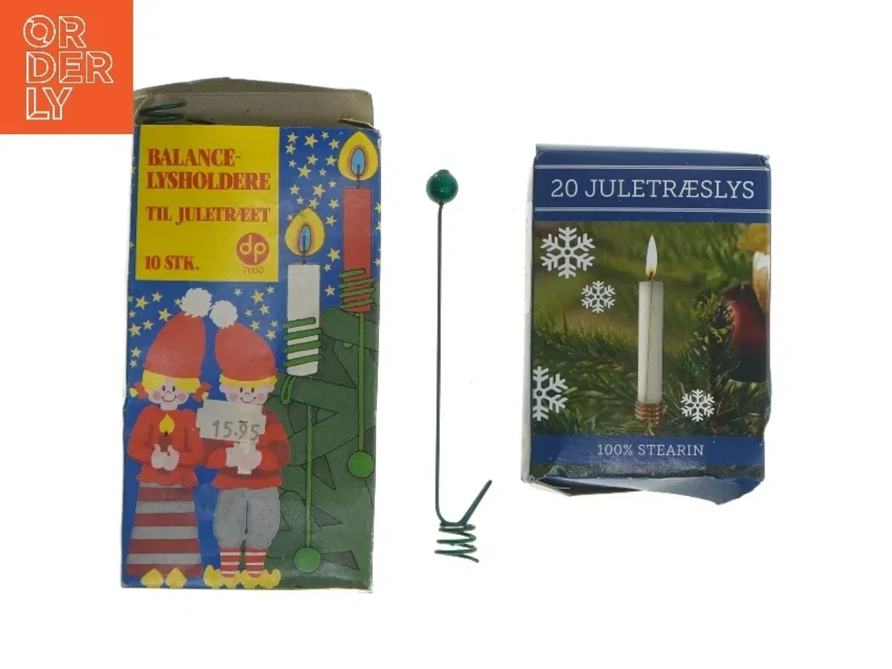 Billede 1 - Juletræslys og lysholdere (str. 14 cm)