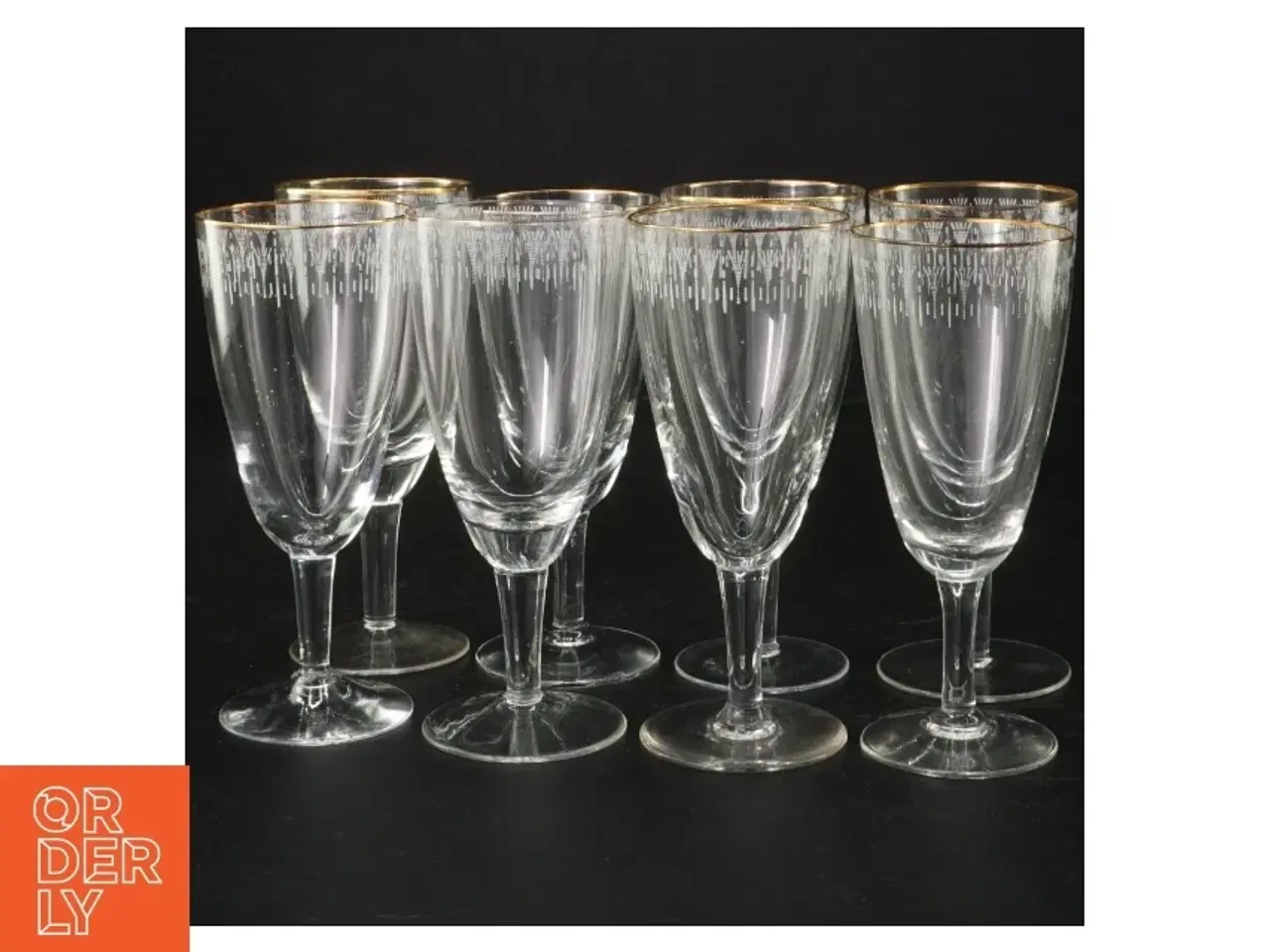 Billede 1 - Vintage champagneglas med guldkant (str. 13,5 cm)