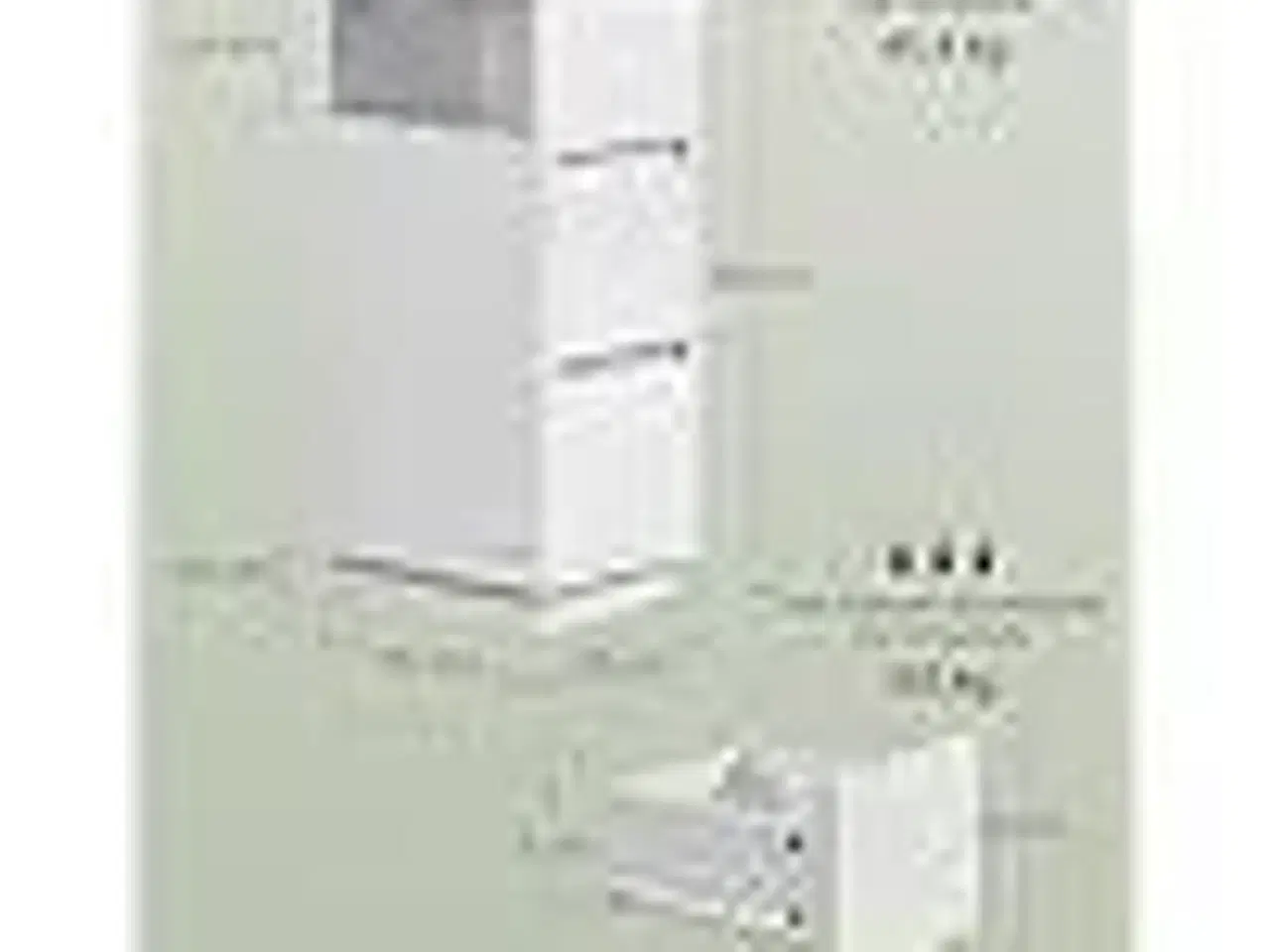 Billede 3 - Sengebord smalt sæt af 2 2 skuffer, åbent rum, vendbar montering, cloud white