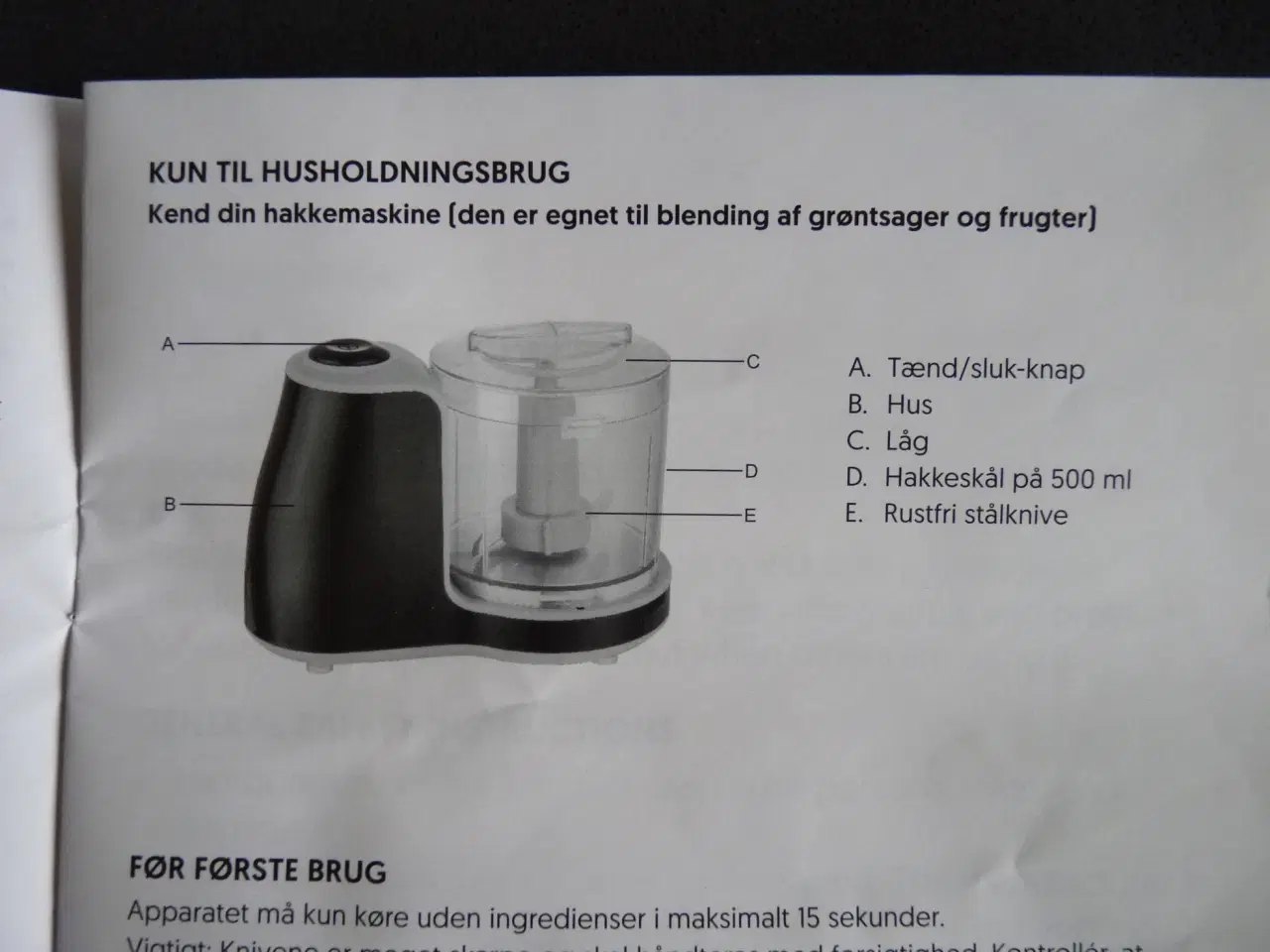 Billede 2 - Minihakker 100W Epiq, med dansk vejledning.