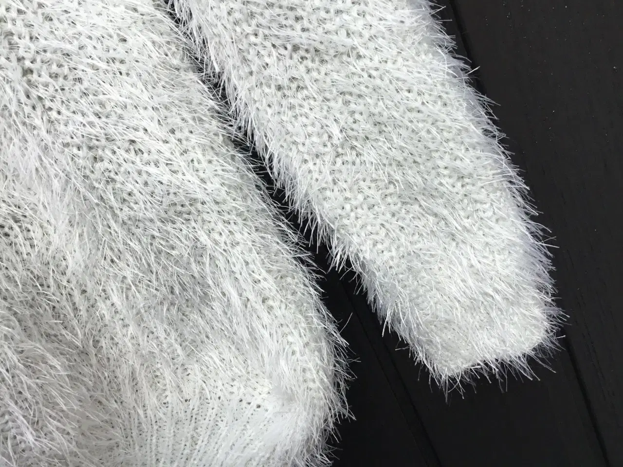 Billede 4 - Flot hvid strik sweater striktrøje str. S/M strikk