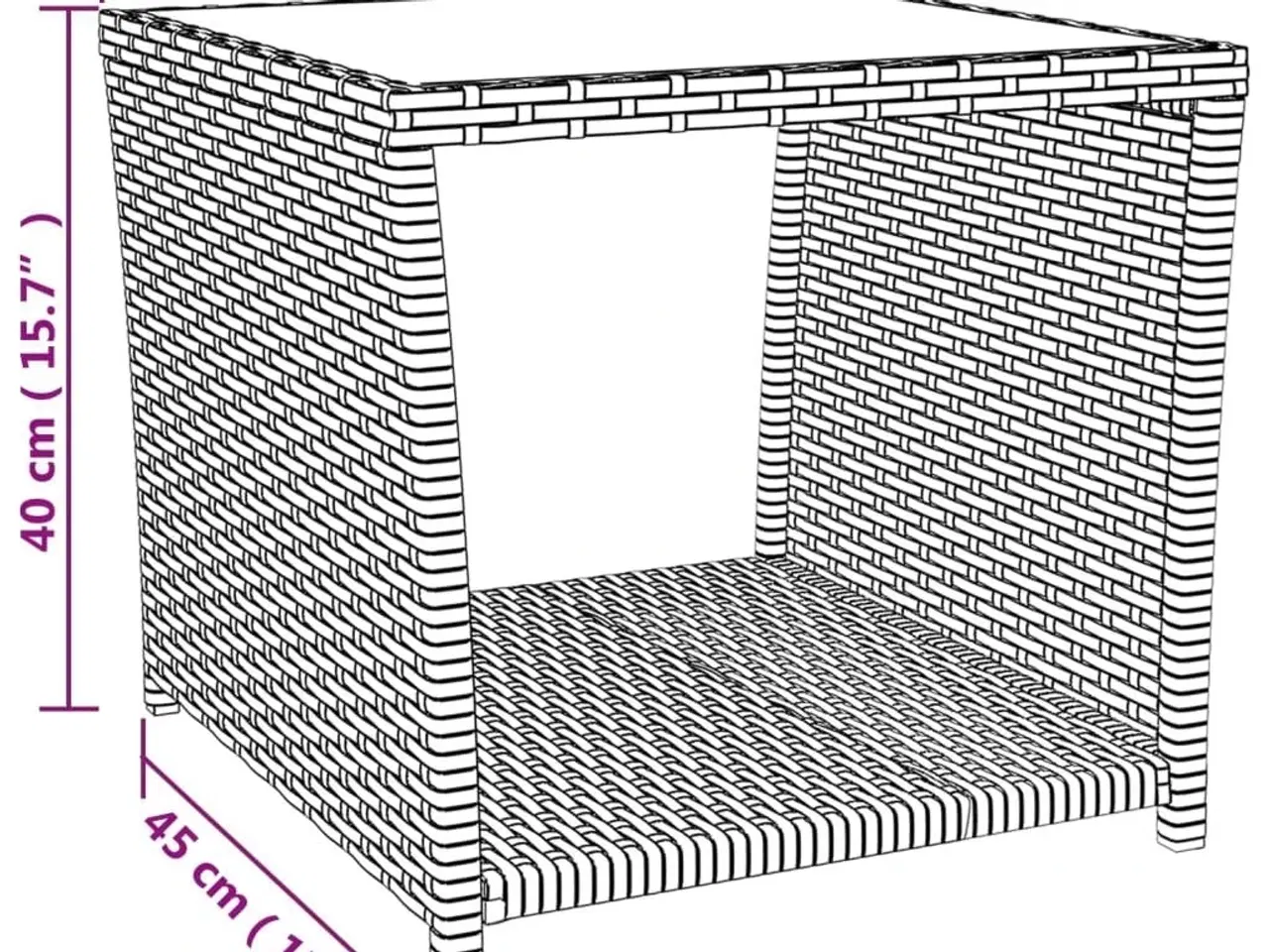 Billede 6 - Havebord med glasbordplade polyrattan og hærdet glas beige