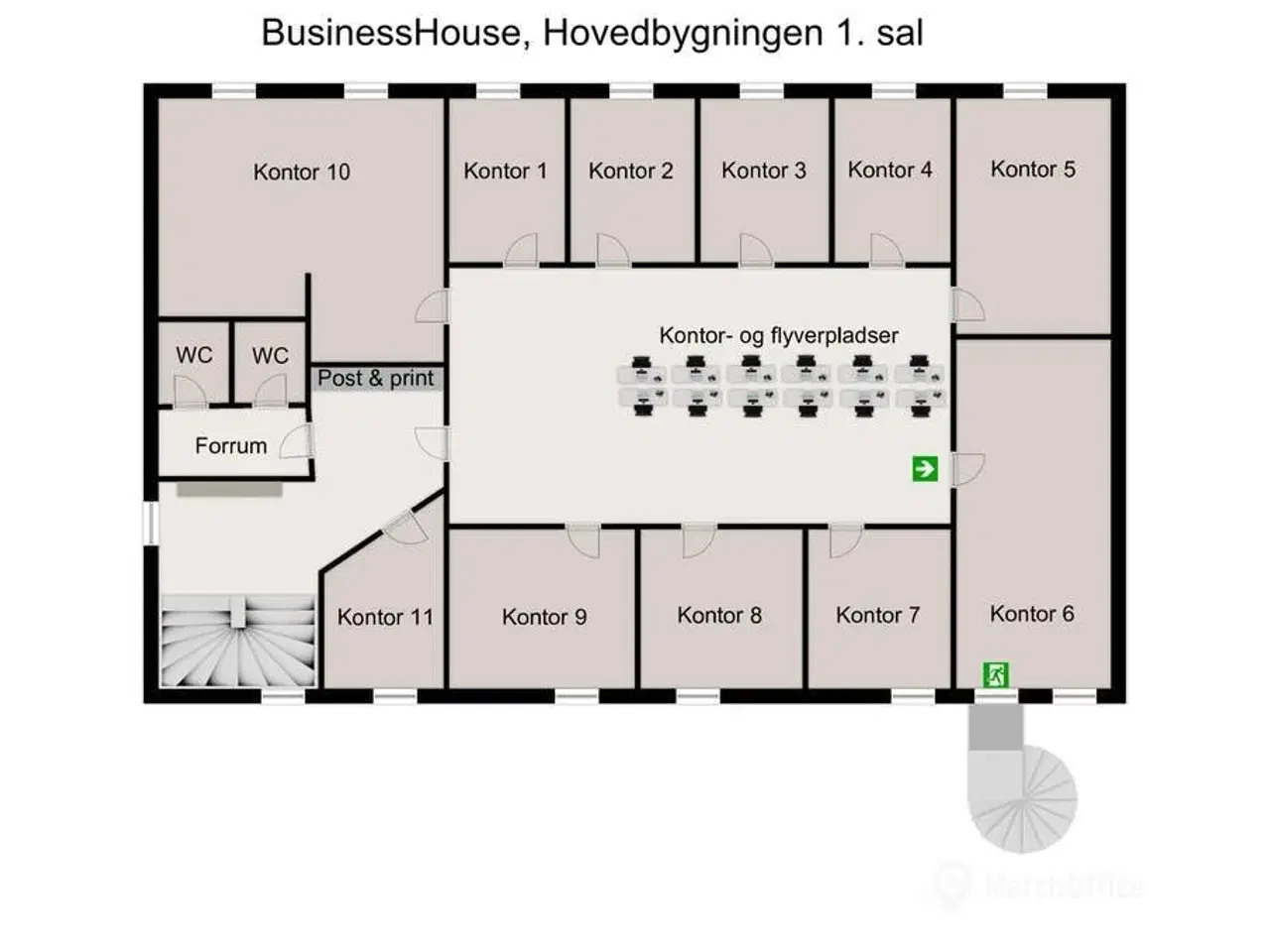 Billede 32 - Penthouse kontor i Roskilde centrum