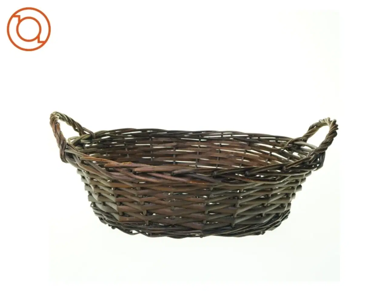 Billede 1 - Oval Flettet Pile Kurv (str. 32 x 44 cm)
