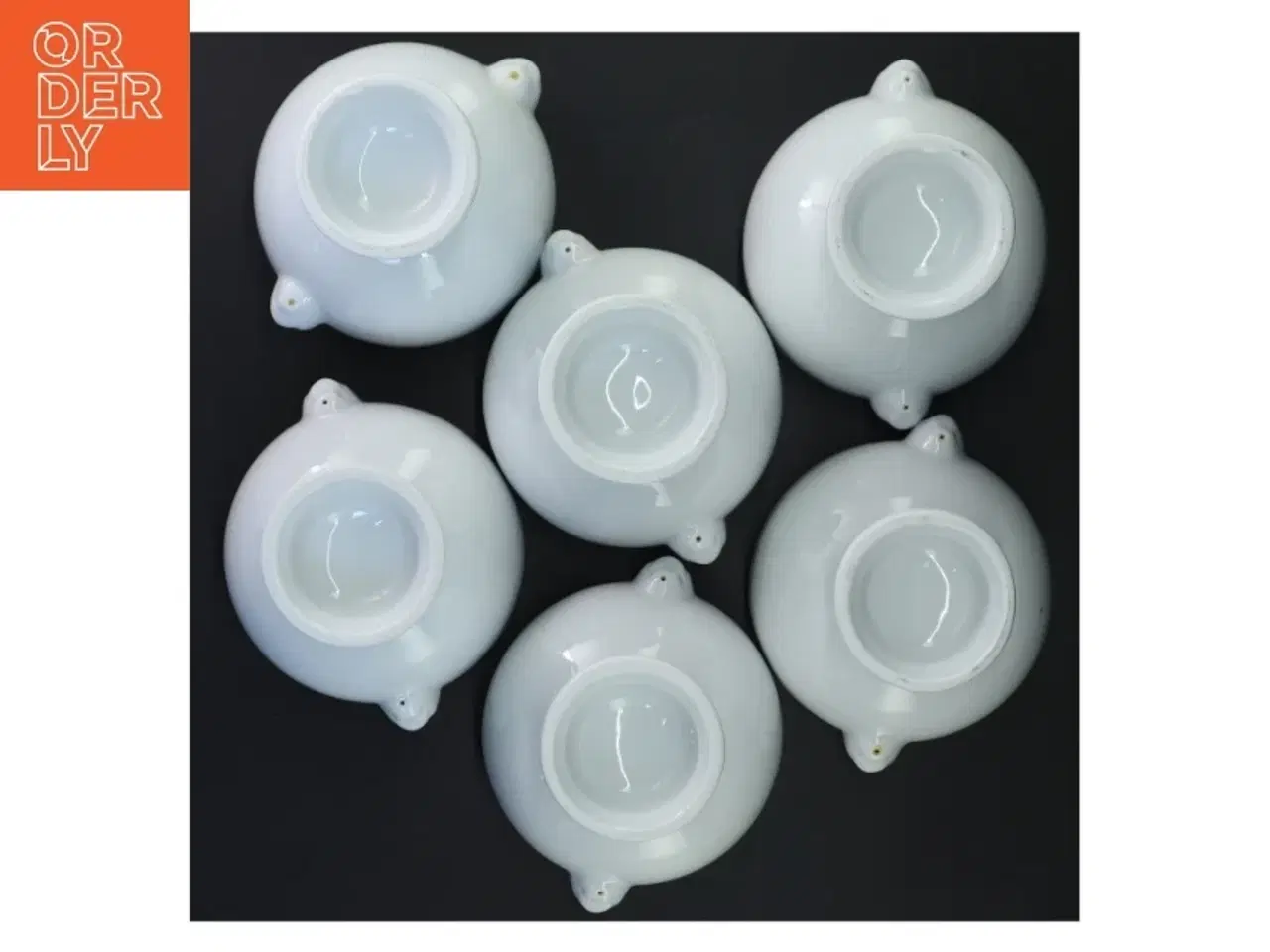 Billede 3 - Sæt af seks hvide suppeskåle (str. Ø 11,5x9 cm)