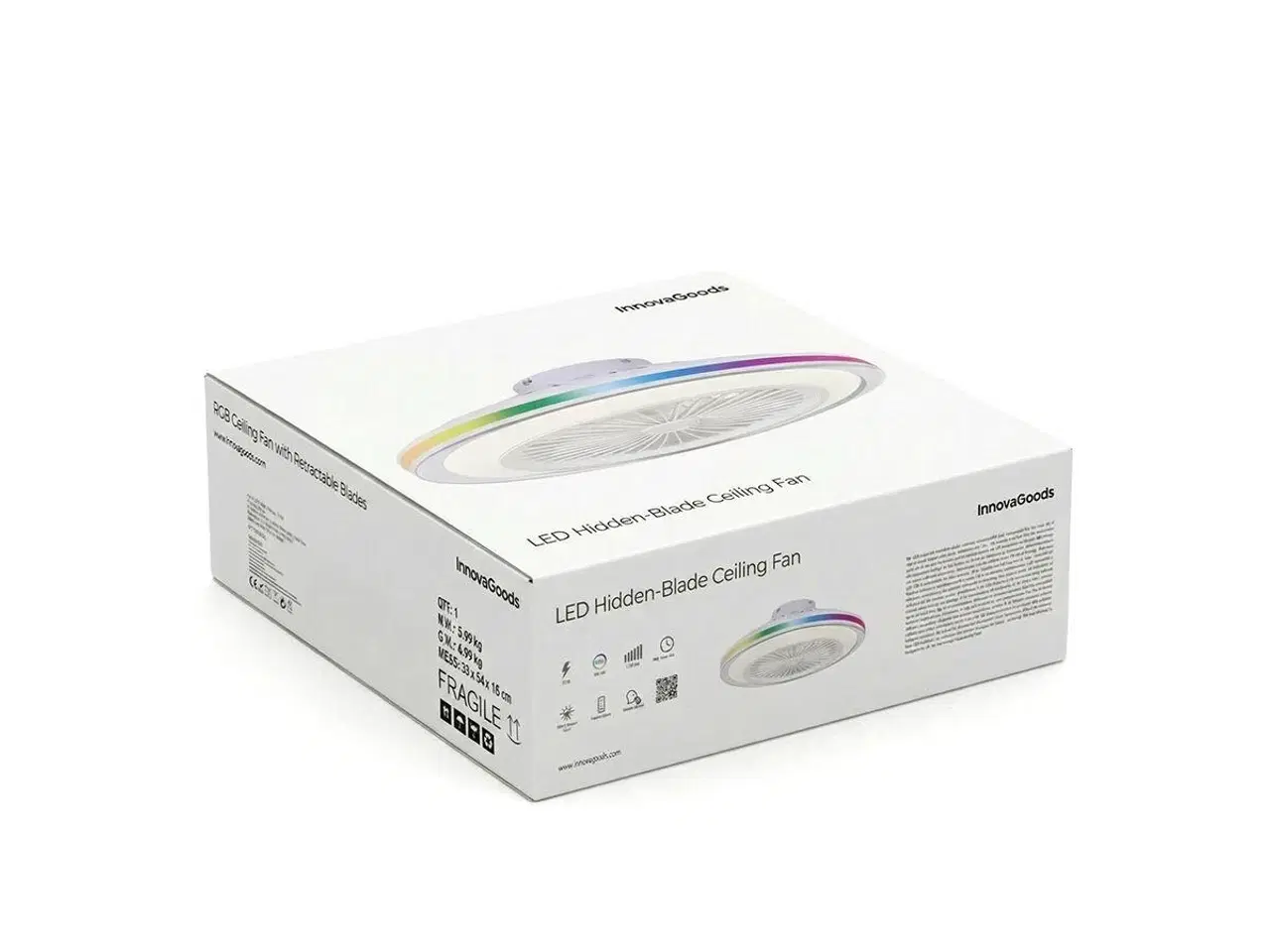 Billede 2 - Nexory loftventilator med skjulte blade og RGB LED - fjernbetjent, hvid, Ø 50 cm