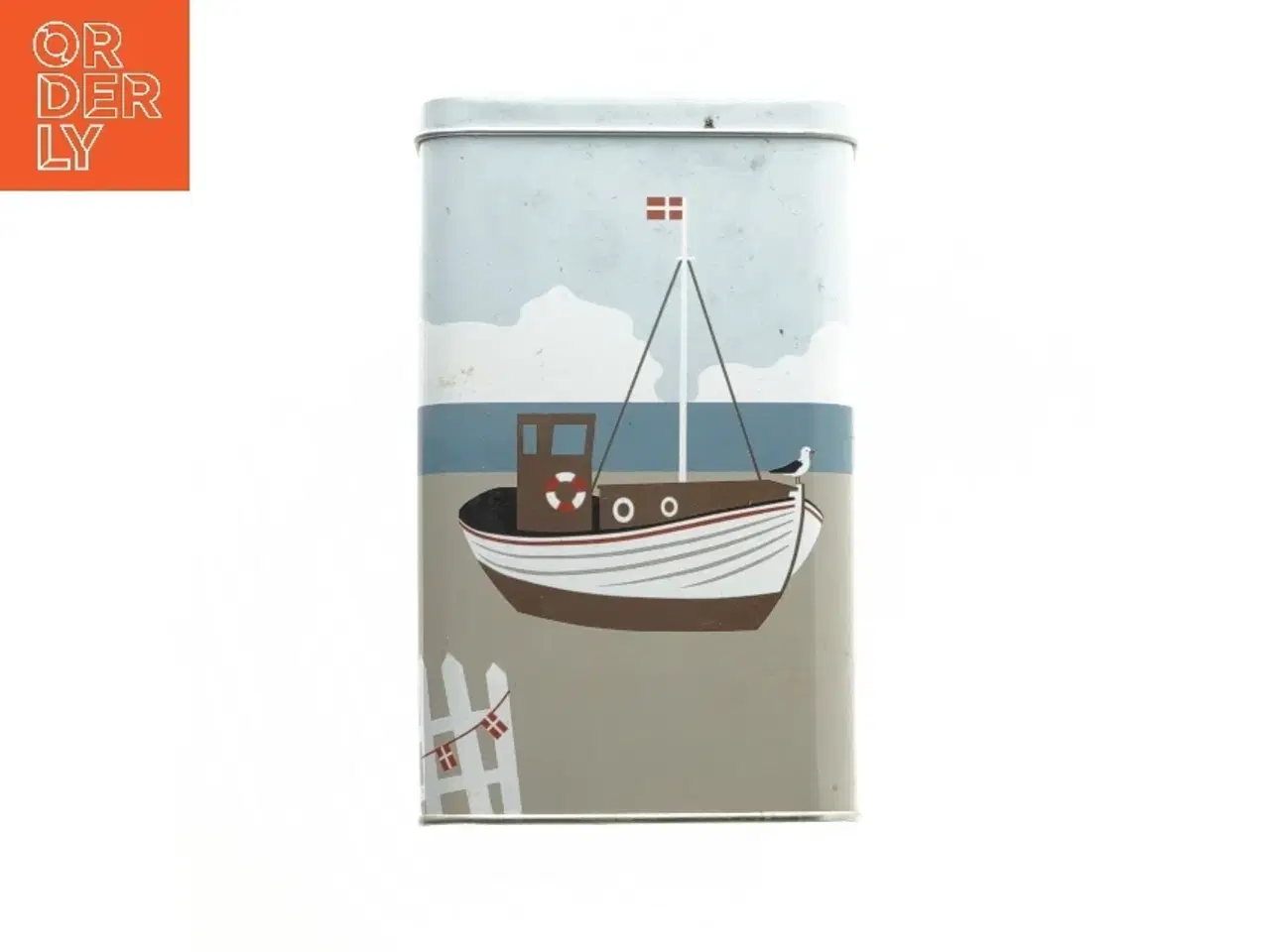 Billede 3 - Rektangulær dåse med skibsdesign fra Det Gamle Apotek (str. 16x9,5x6 cm)