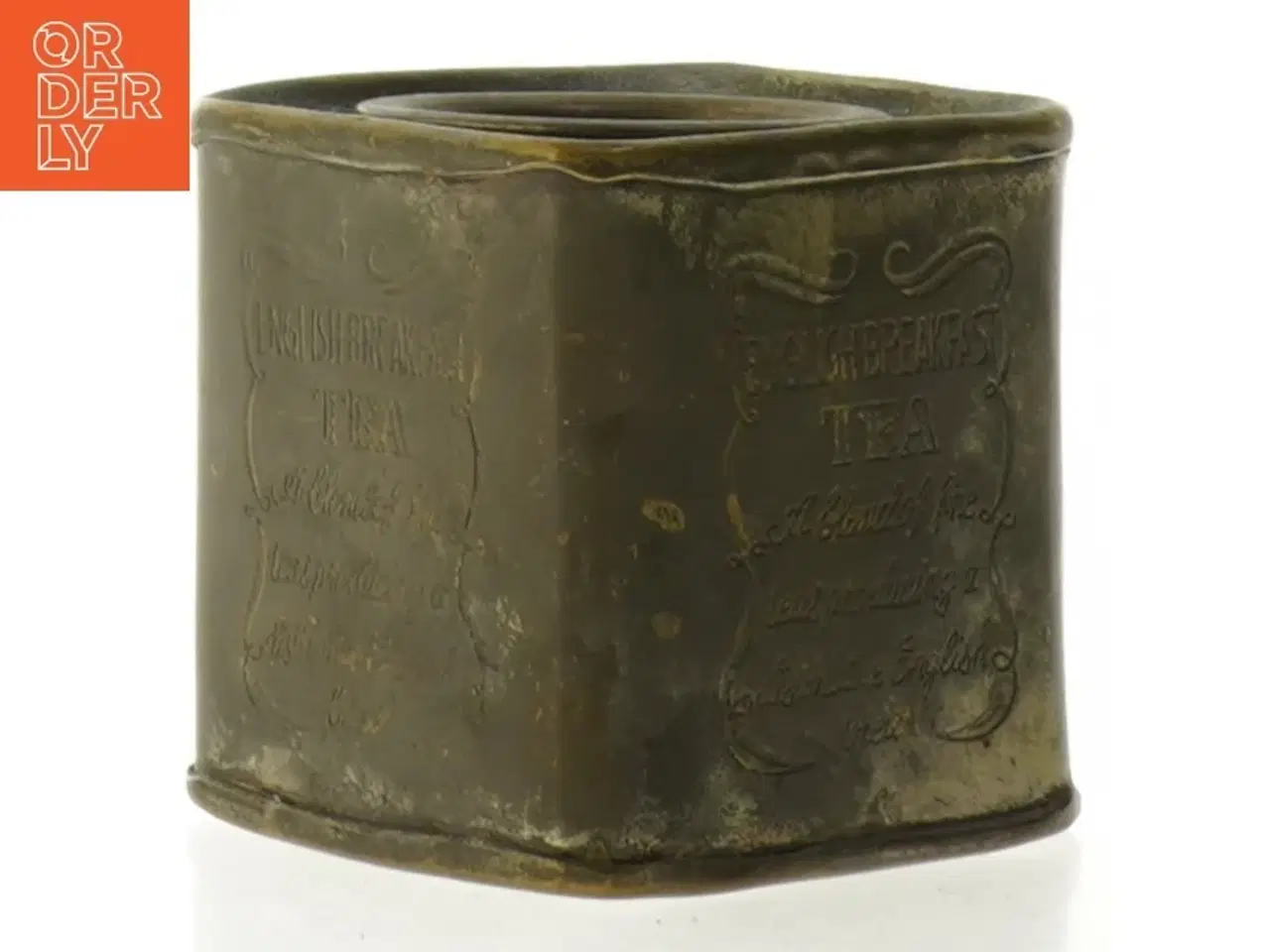 Billede 4 - Antik teæske med låg (str. 8 x 7 cm)