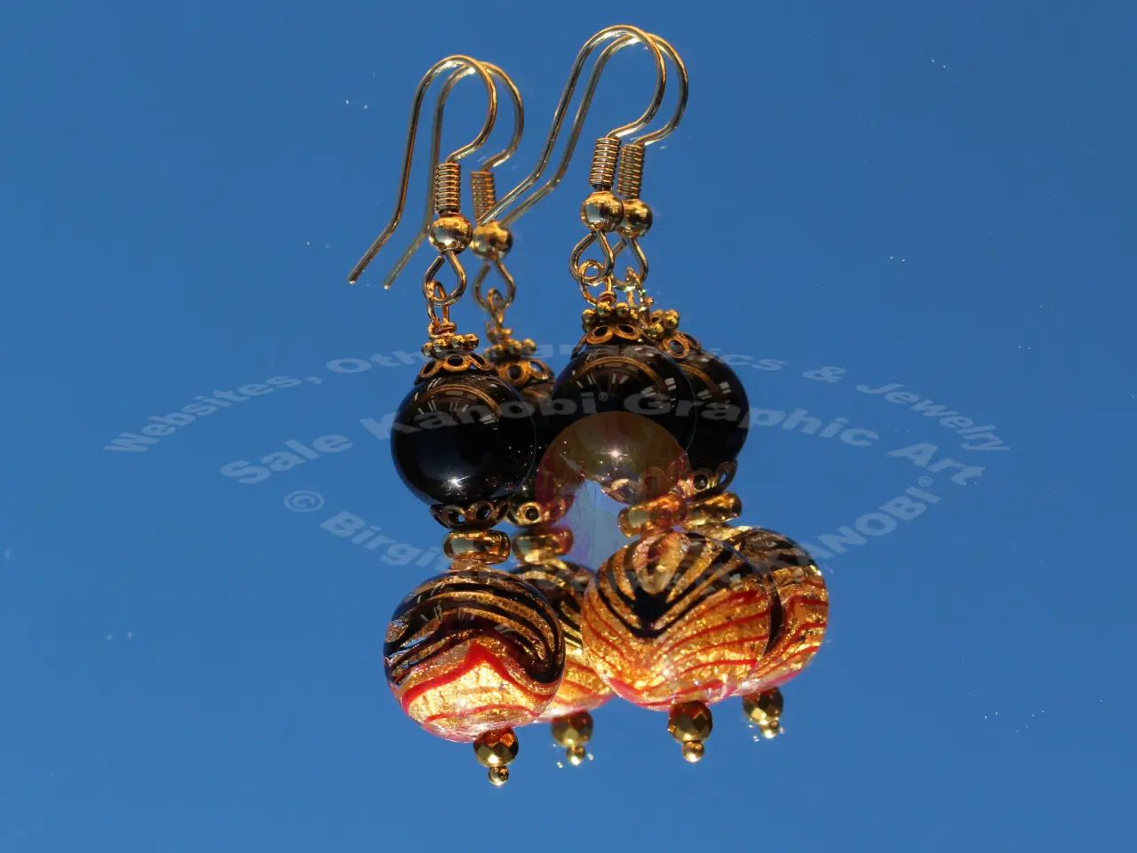 Billede 4 - Murano øreringe med glasperler Kanobi®.