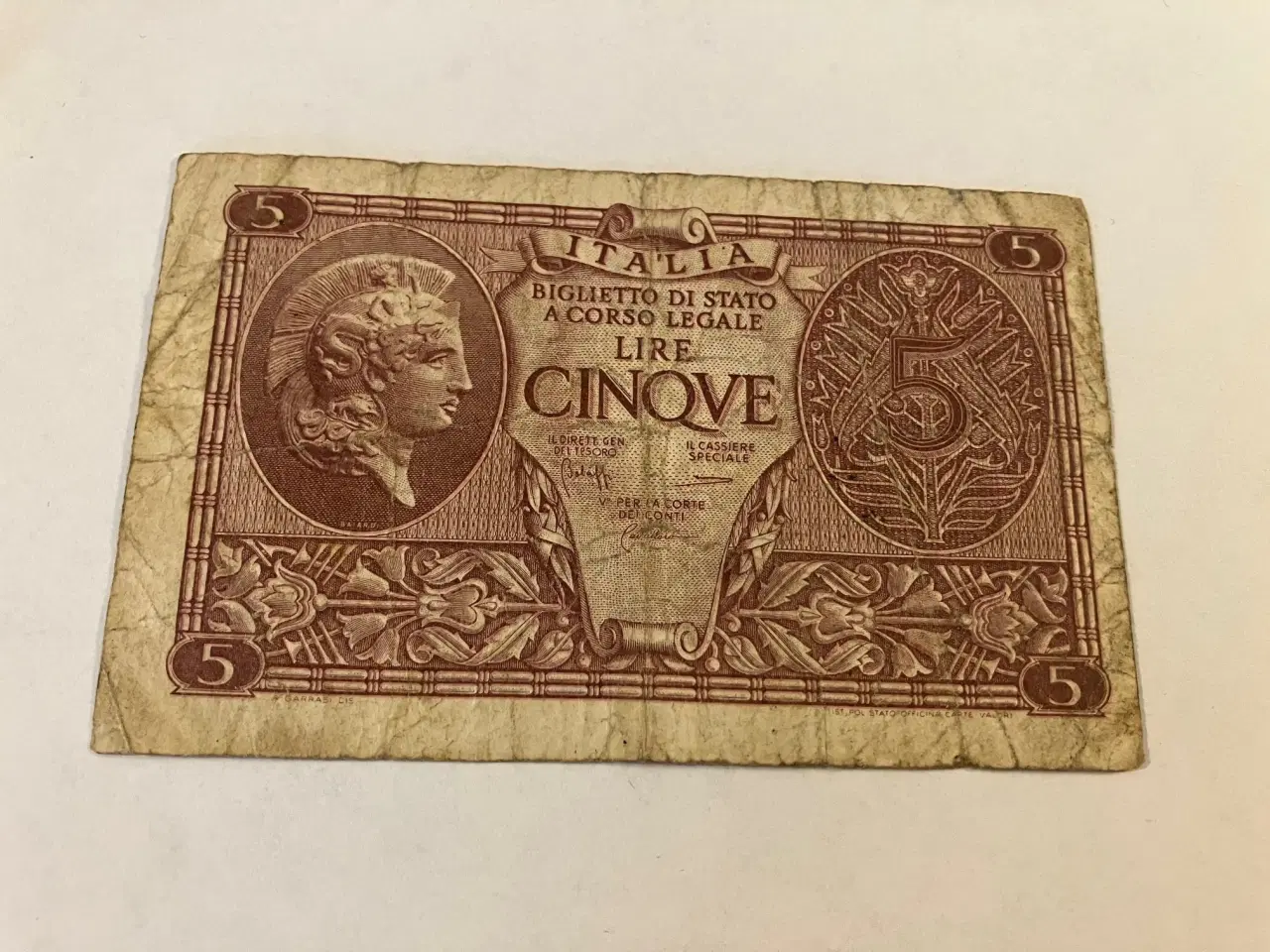 Billede 1 - 5 Lire 1944 Italy