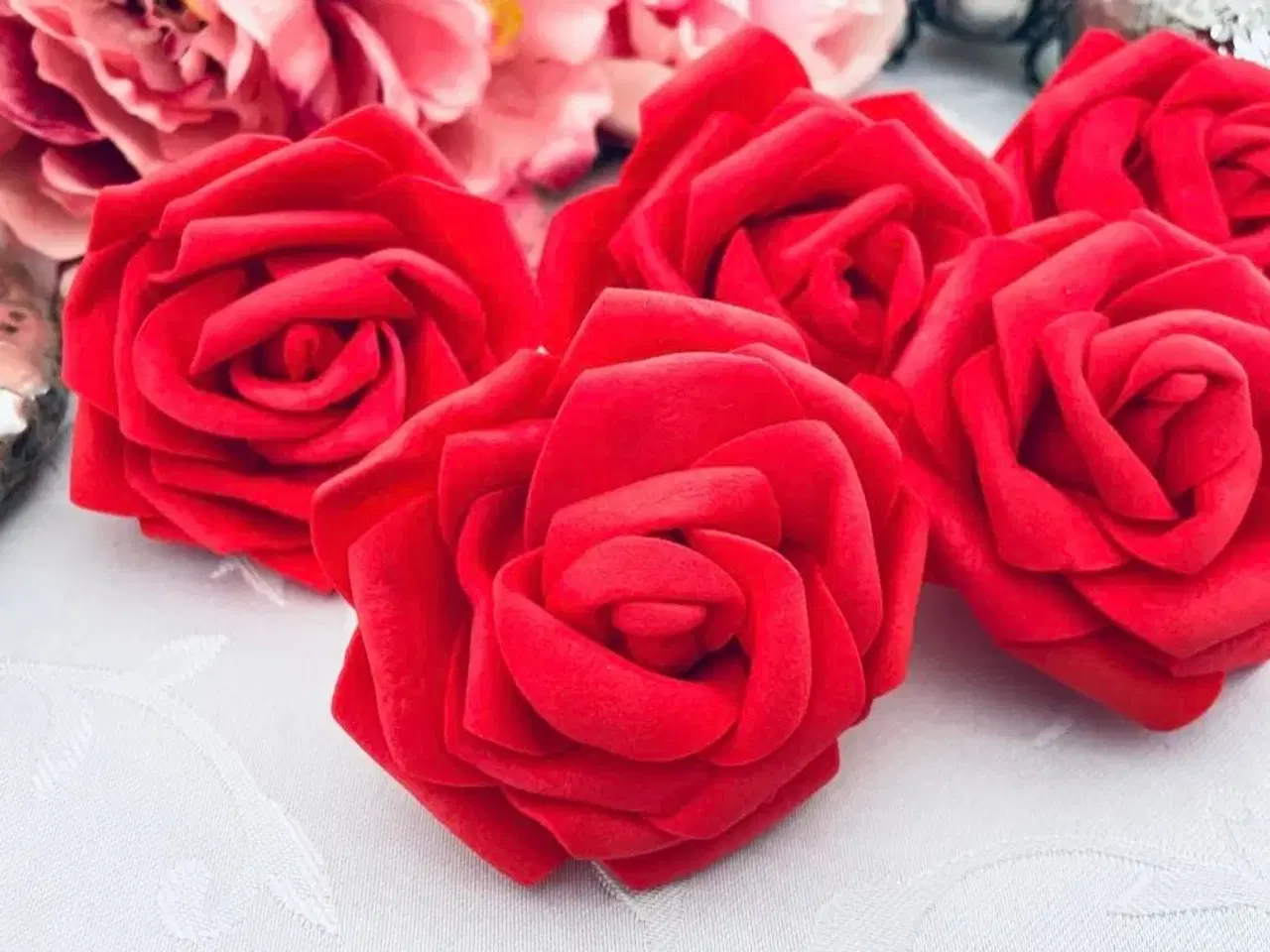 Billede 3 - Kunstig blomster roser til pynt / hobby 
