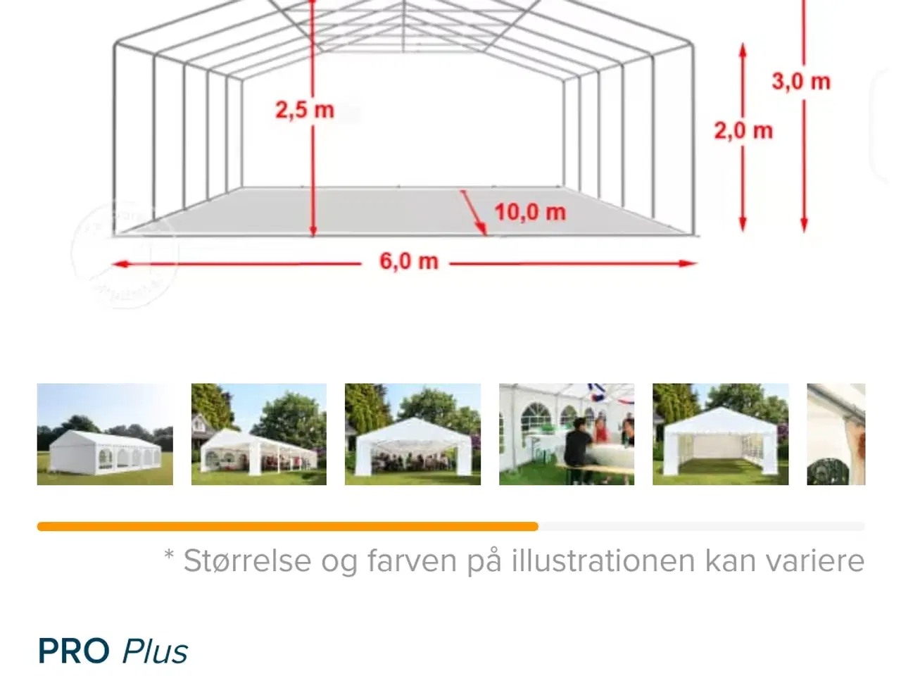 Billede 1 - Partytelt 6x10m