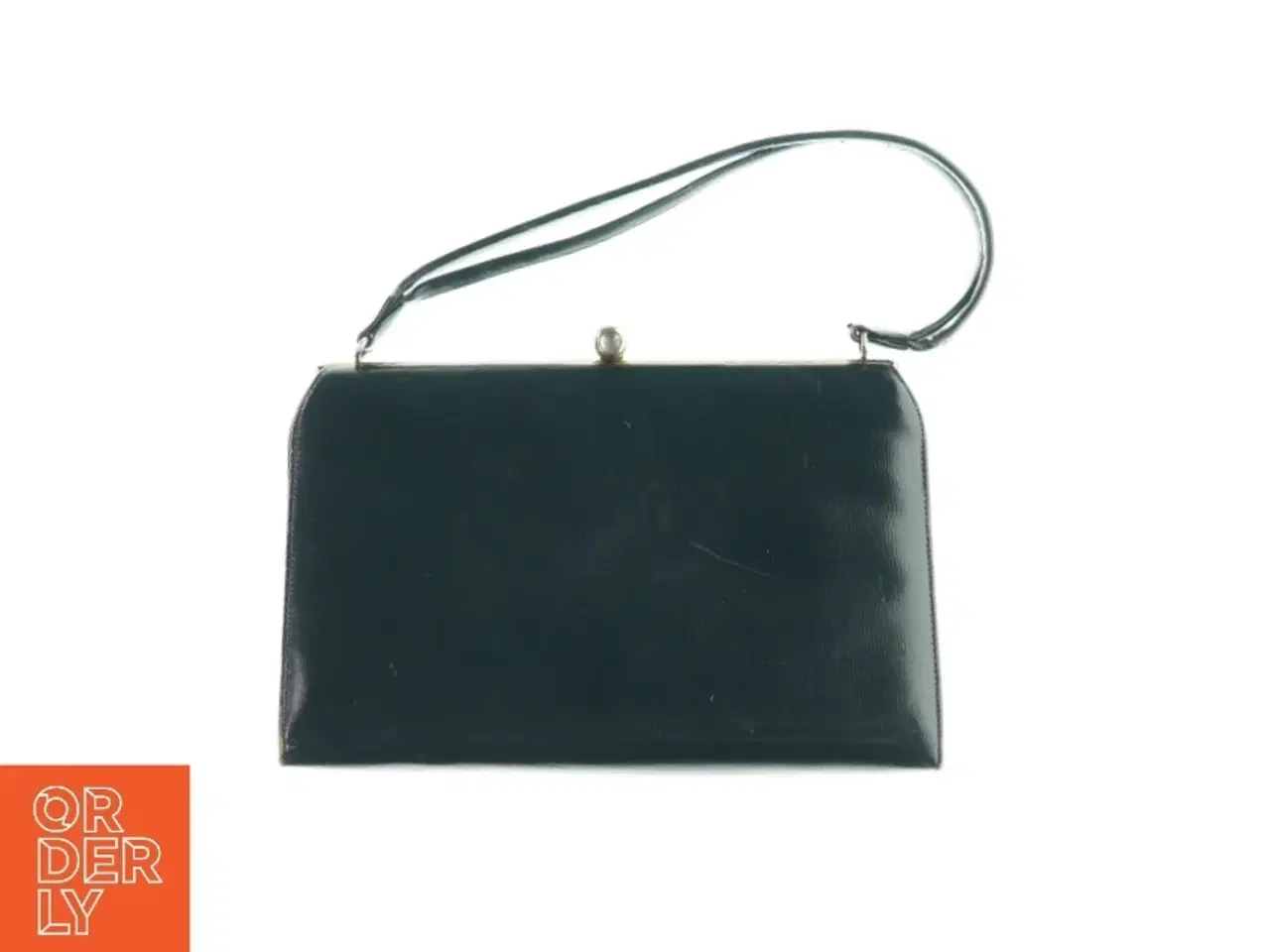 Billede 1 - Vintage læder Håndtaske med klikåbning (str. 27 x 17 cm)