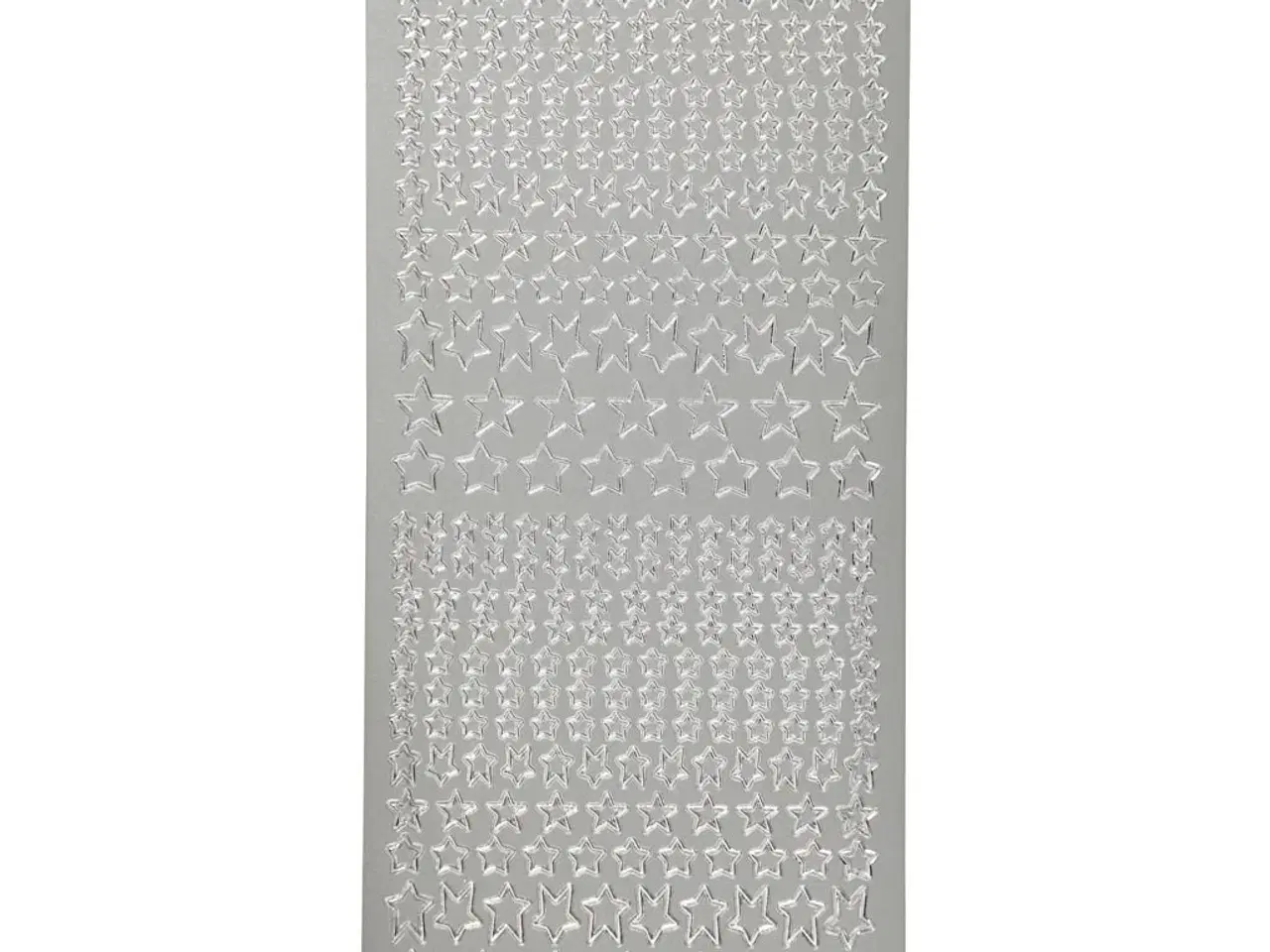 Billede 1 - Stickers, stjerner, ark 10x23 cm, sølv, 1 ark