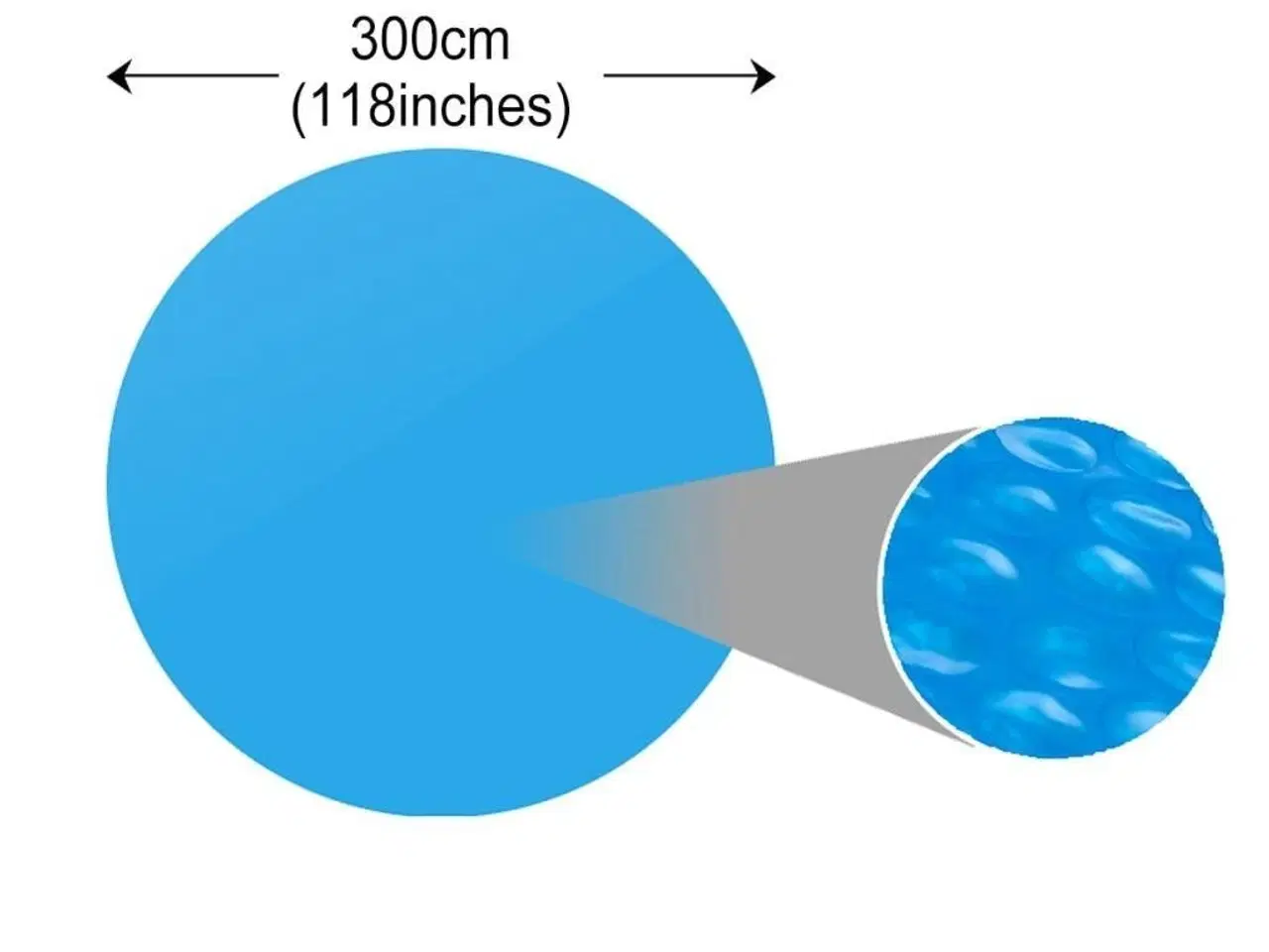 Billede 3 - Flydende soldrevet PE-poolovertræk rund 300 cm blå