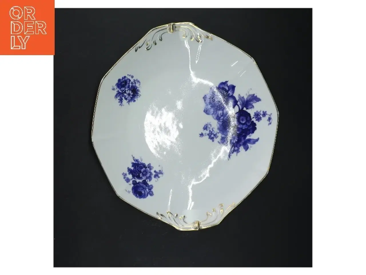 Billede 2 - Porcelænsfad med blåt blomstermotiv fra Bavaria (str. Ø 23,5 cm)