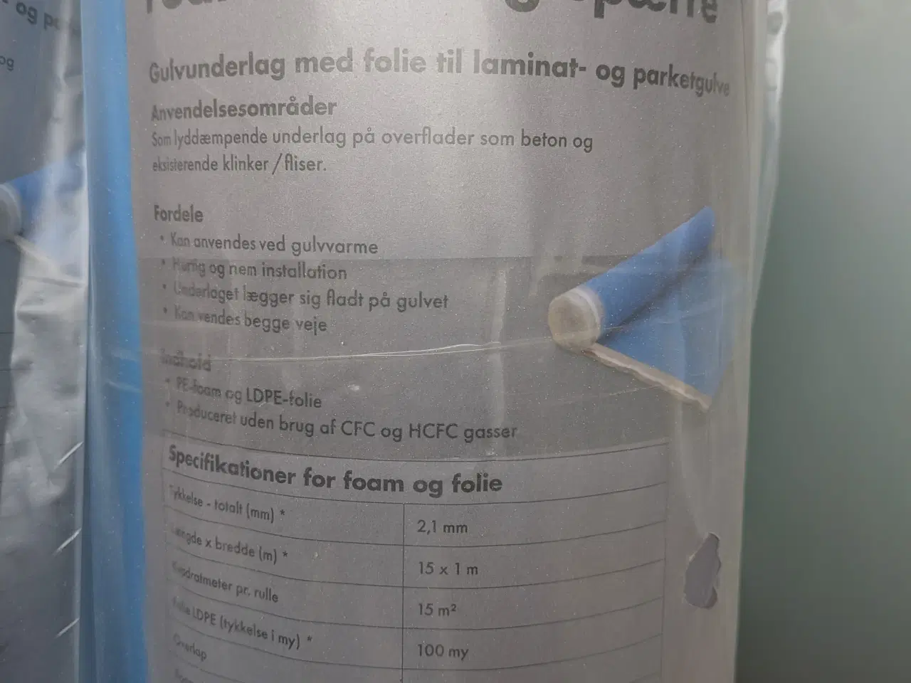 Billede 2 - NORDLAND Foam Gulvunderlag m. Fugtspærre