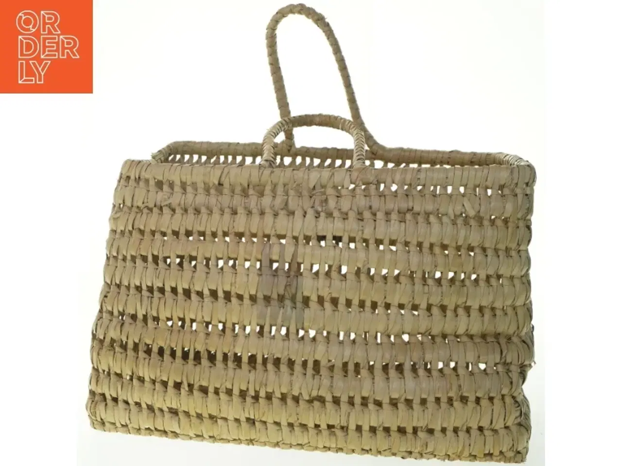 Billede 4 - Flettet kurvetaske med håndtag (str. 40x25x30 cm)