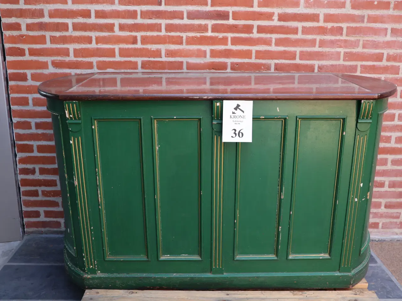 Billede 2 - Gl antik butiksskænk m/glasplade og 2 skuffer