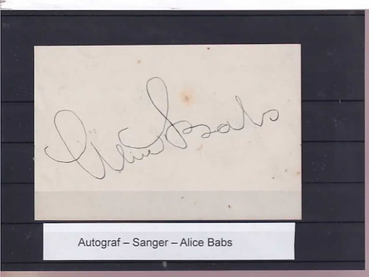 Billede 1 - Autograf - Sanger - Alice Babs