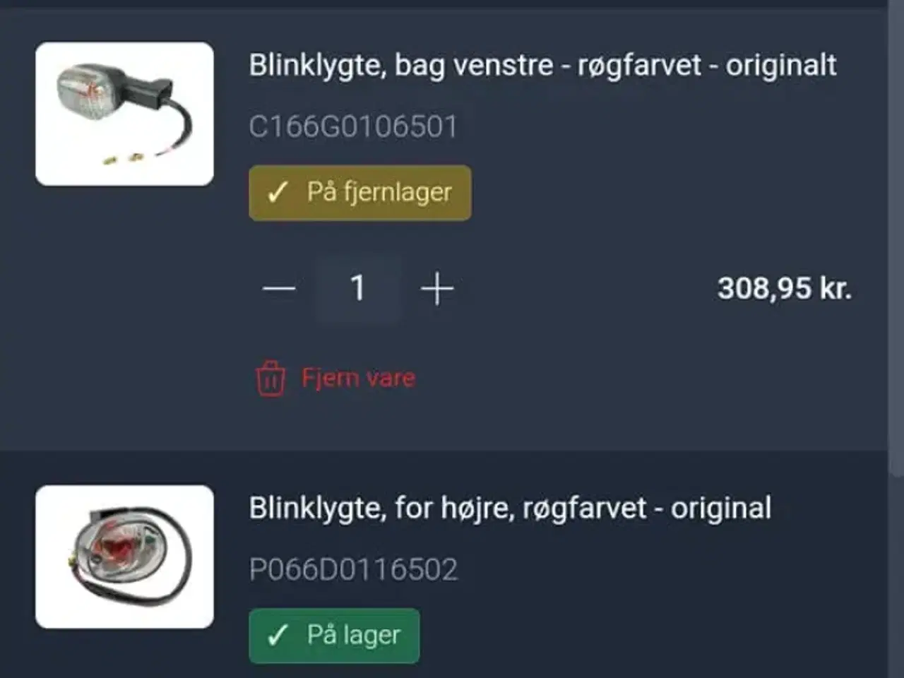 Billede 4 - Originalt komplet sæt blinklys til pgo dr.big/t-re