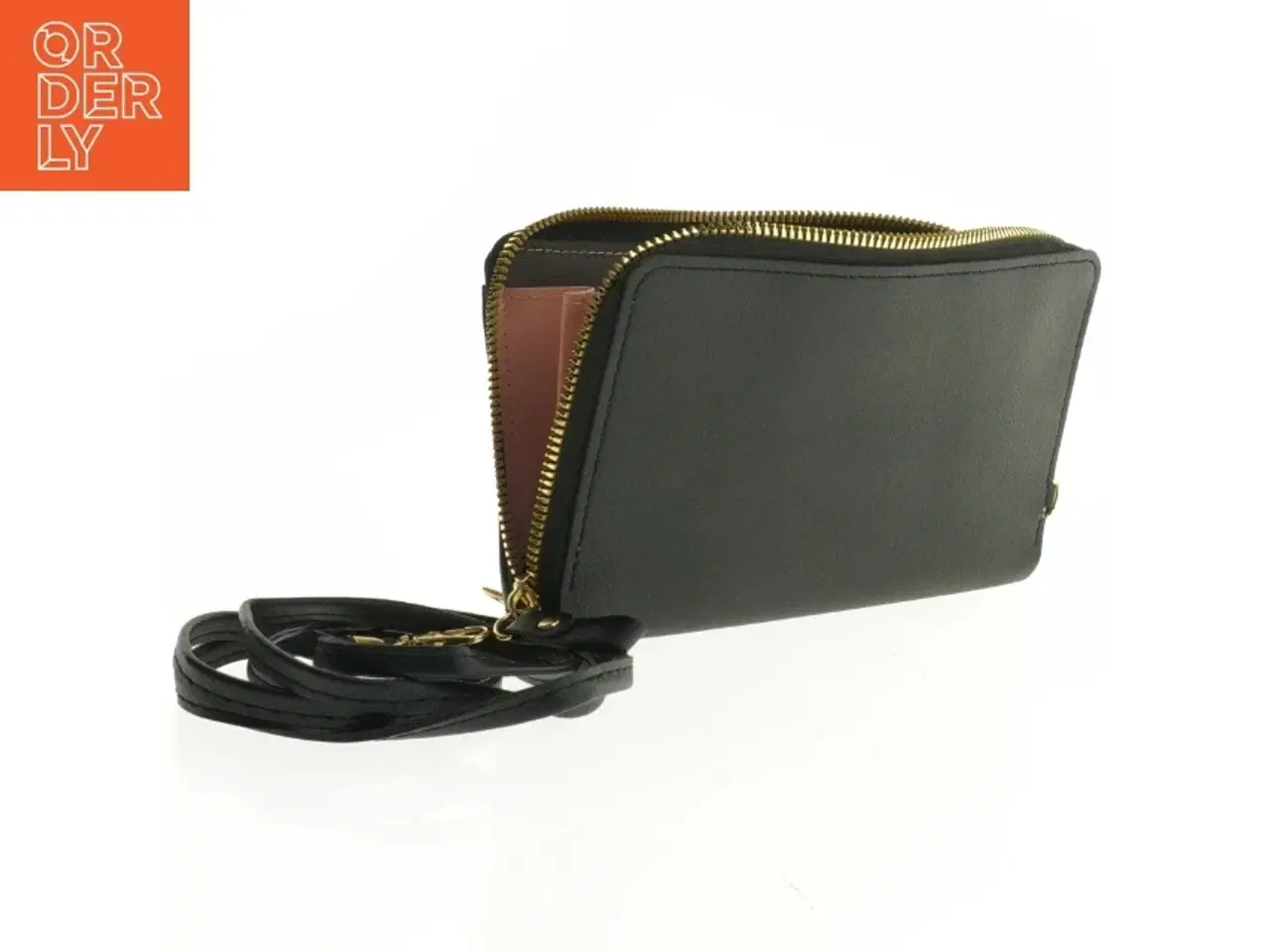 Billede 3 - Sort læderpung og telefonhylster med rem fra Forever Lovely (str. 19 x 12 cm)