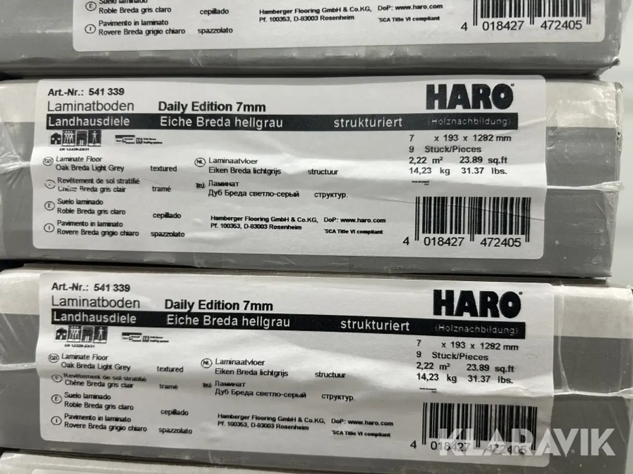 Billede 2 - Laminatgulv Haro Oak Breda Light Grey 230m2