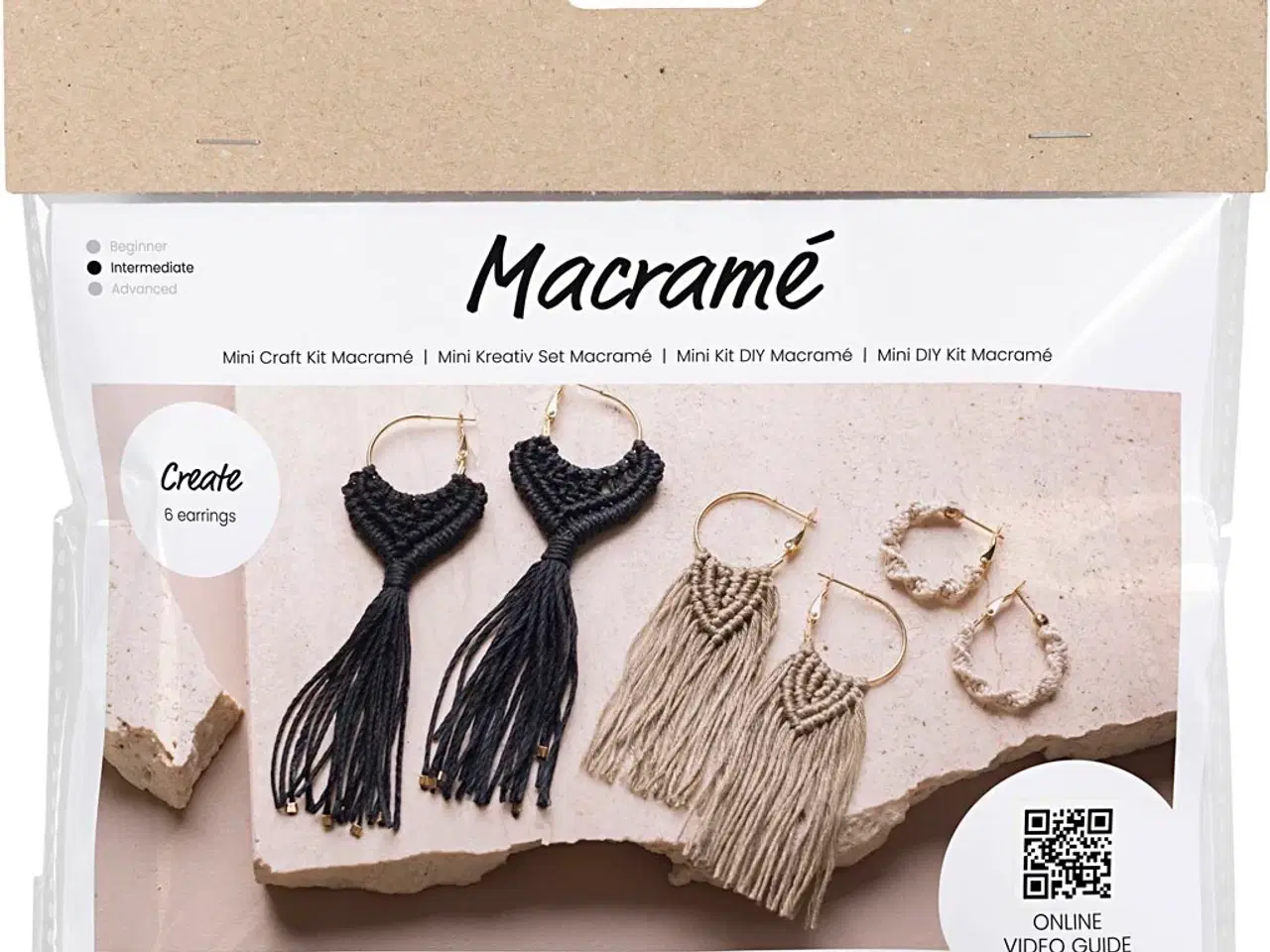 Billede 1 - DIY Macramé Øreringe Kit - Boheme Design, 3 Sæt