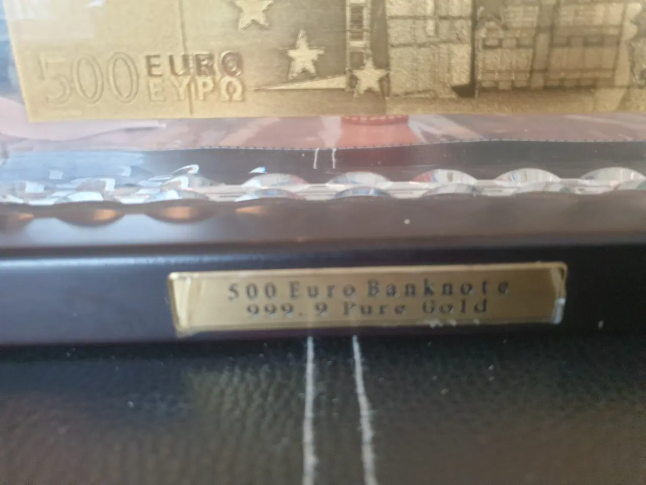 Billede 2 - Forgyldt 500 euro seddel i 24 karat bladguld