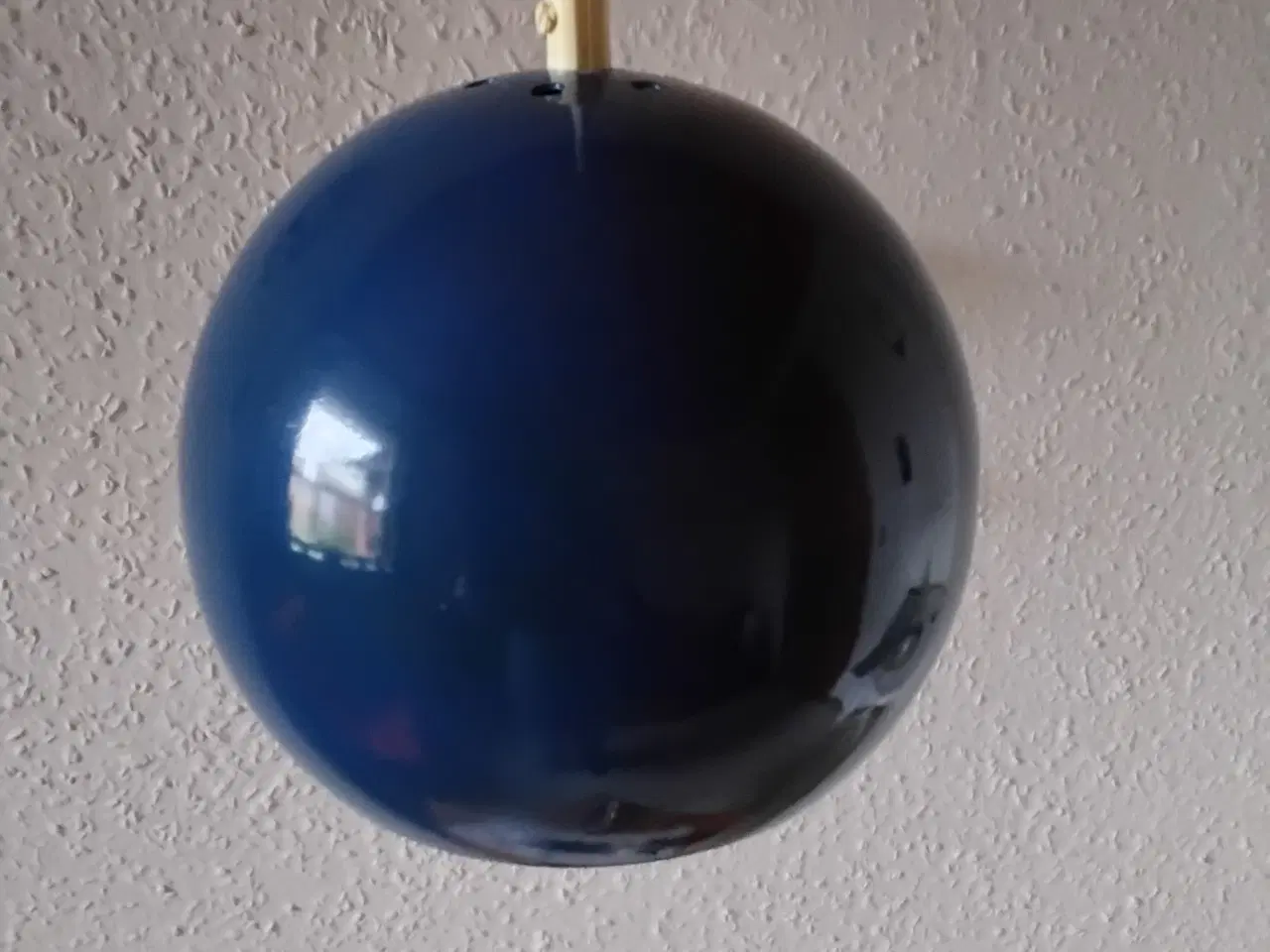 Billede 1 - Blå retro kuglelampe - matcher skibsbriks t/salg