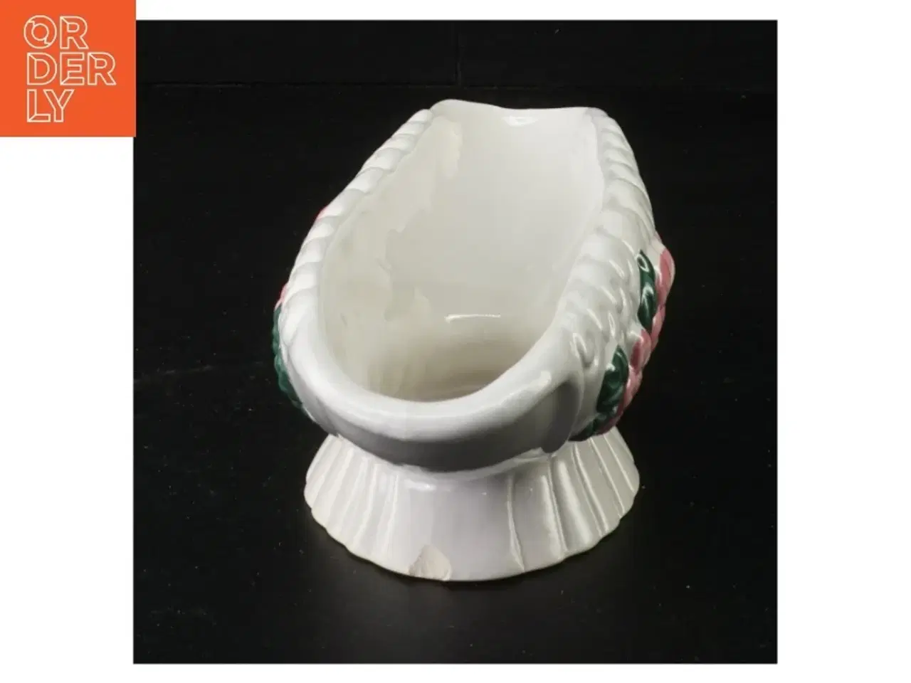 Billede 2 - Porcelænsopsats med blomsterdekoration (str. 28 x 8 cm)