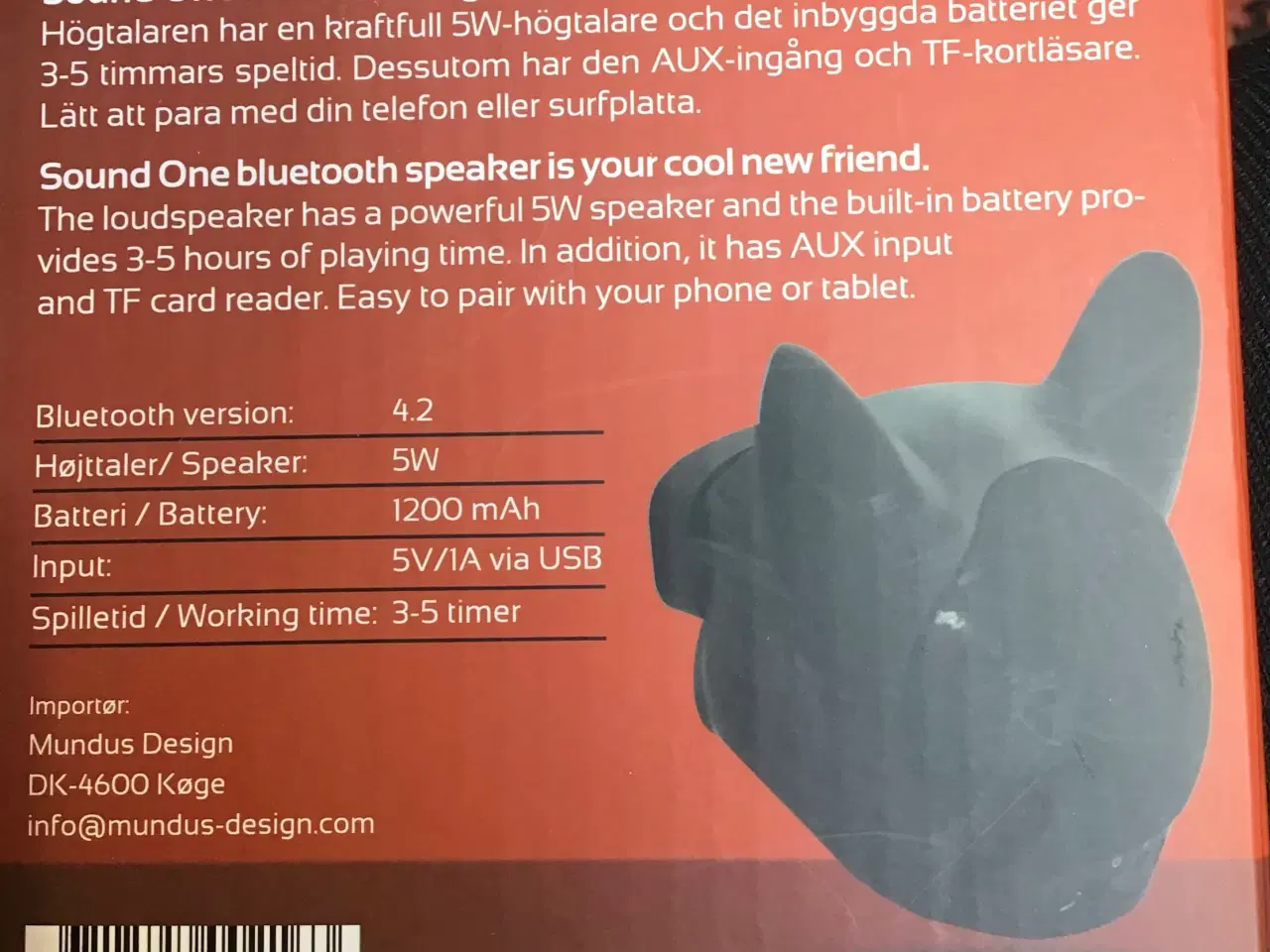 Billede 2 - Bulldog Hoved Bluetooth Højttaler