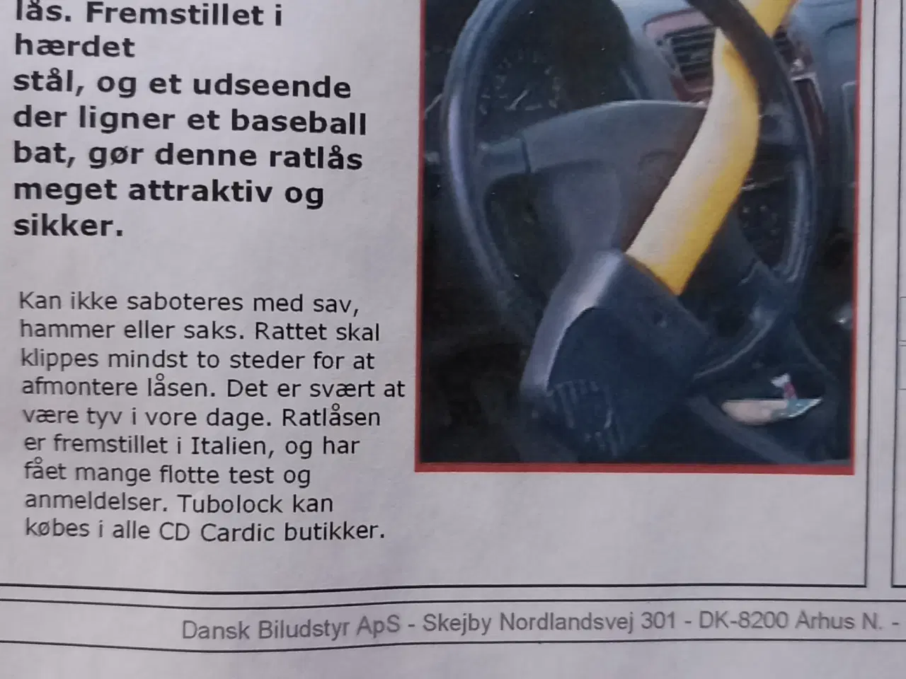 Billede 1 - Rat sikring/ Ratlås til Biler. Pro - Lock.