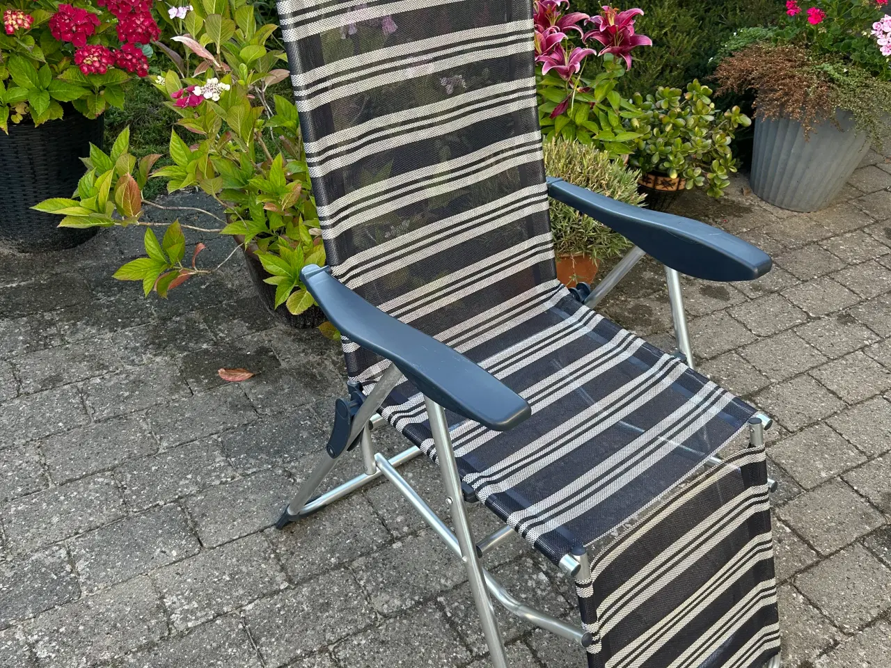 Billede 1 - Blå stribet liggestol