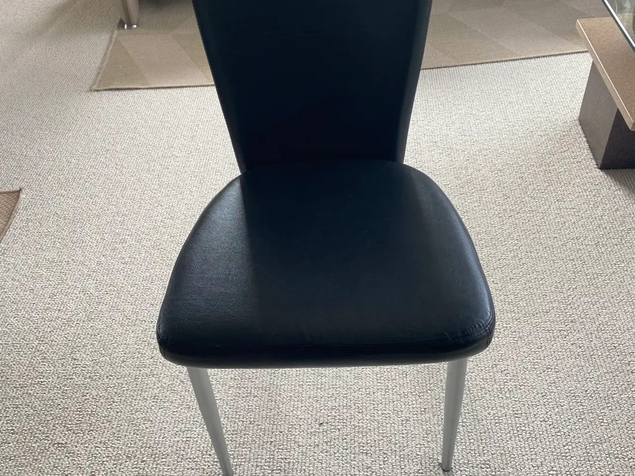 Billede 7 - 6 stk Flotte Spisebordsstole Ægte Læder og Børstet