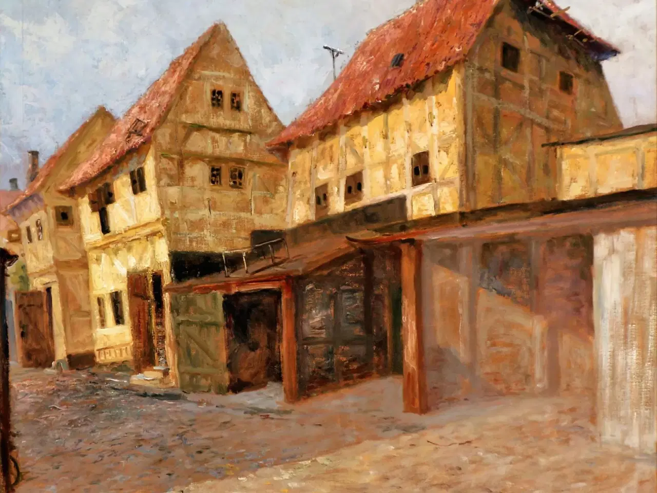 Billede 3 - HUGO V. Pedersen. Stort oliemaleri