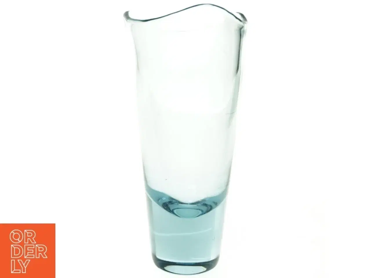 Billede 4 - Aqua blå Glas Vase fra Holmegaard (str. 25 x 13 cm)