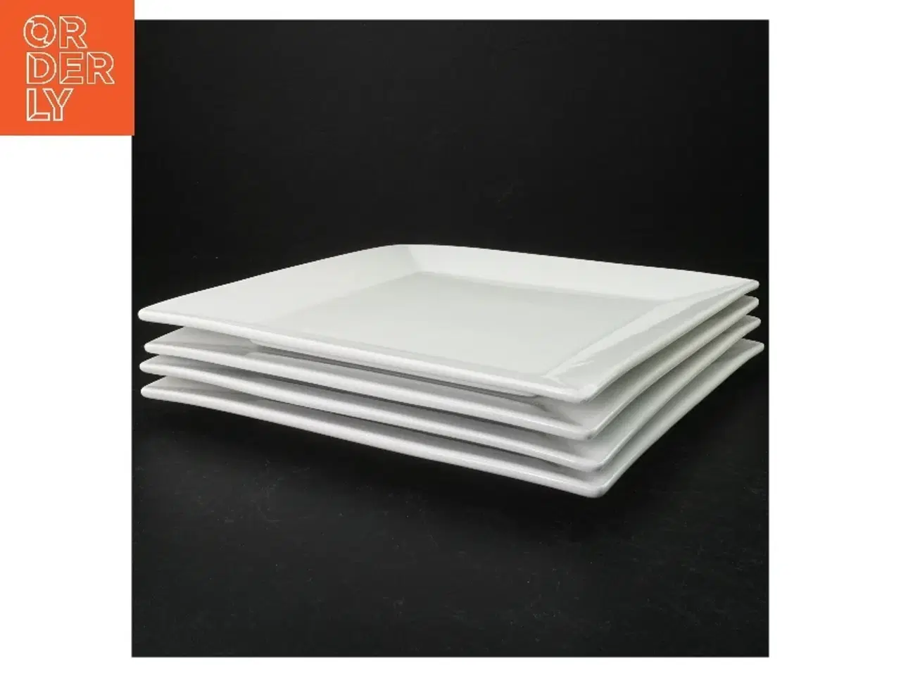 Billede 1 - 4 Hvide firkantede tallerkener fra Trend (str. 25,5 x. 25,5 cm)