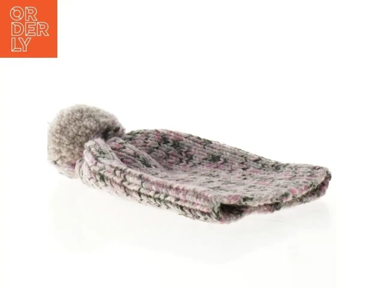 Billede 3 - Strikket hue med pompon (str. 27 x 18 cm)