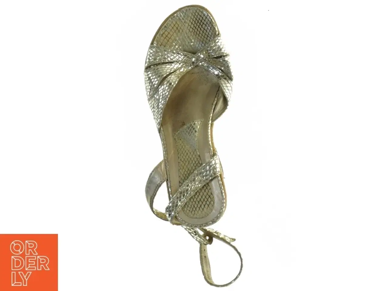 Billede 3 - Guld sandaler med slangeskindslook (str. 37)