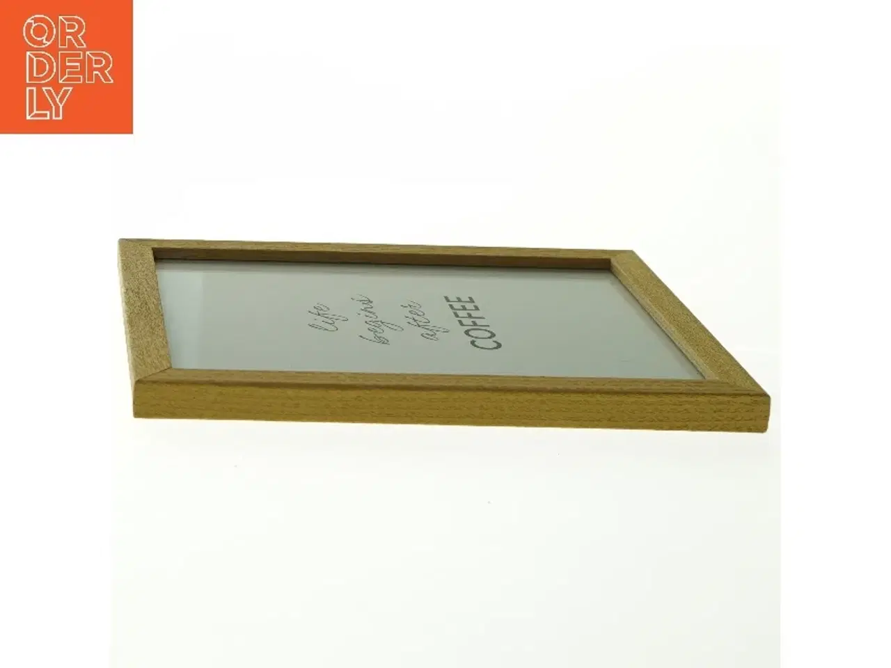 Billede 4 - Træramme med teksten 'LIFE BEGINS AFTER COFFEE' (str. 17,5 x. 13 cm)